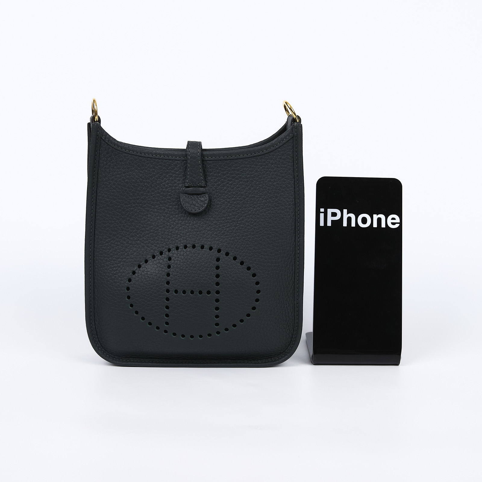 愛馬仕 Hermes Evelyne Bag Mini 伊芙琳包 Evelyne 16 祖母綠 金色五金 H085945CCAW W刻   原廠盒子/防塵袋/購買證明影本