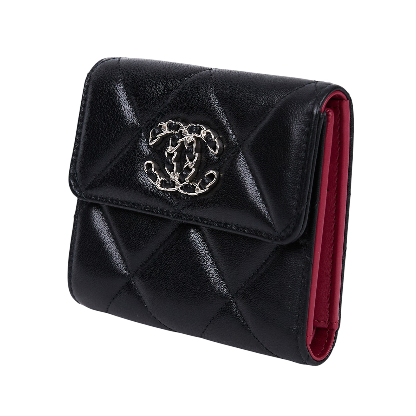 香奈兒 CHANEL 19 三折短夾 AP2809 黑羊19三折短夾 原廠盒子/防塵袋