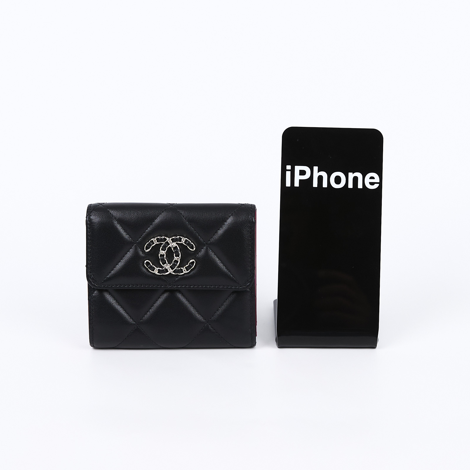 香奈兒 CHANEL 19 三折短夾 AP2809 黑羊19三折短夾 原廠盒子/防塵袋