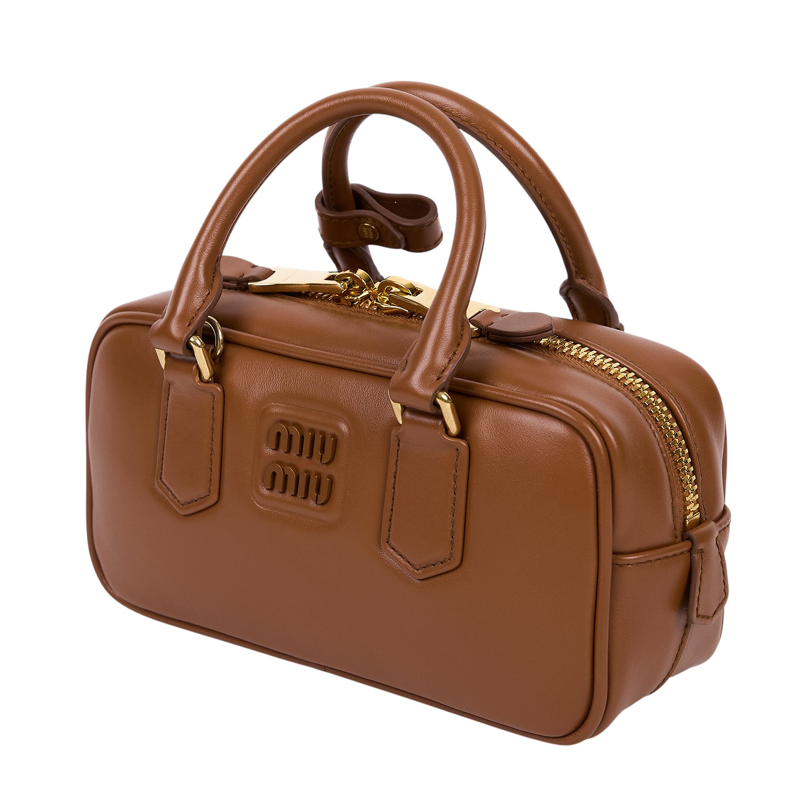 繆繆 MIU MIU Arcadie 皮革 手袋 標準 5BB142_ACR3 棕ARCADIE 2WAY 原廠盒子/防塵袋/背帶/購買證明