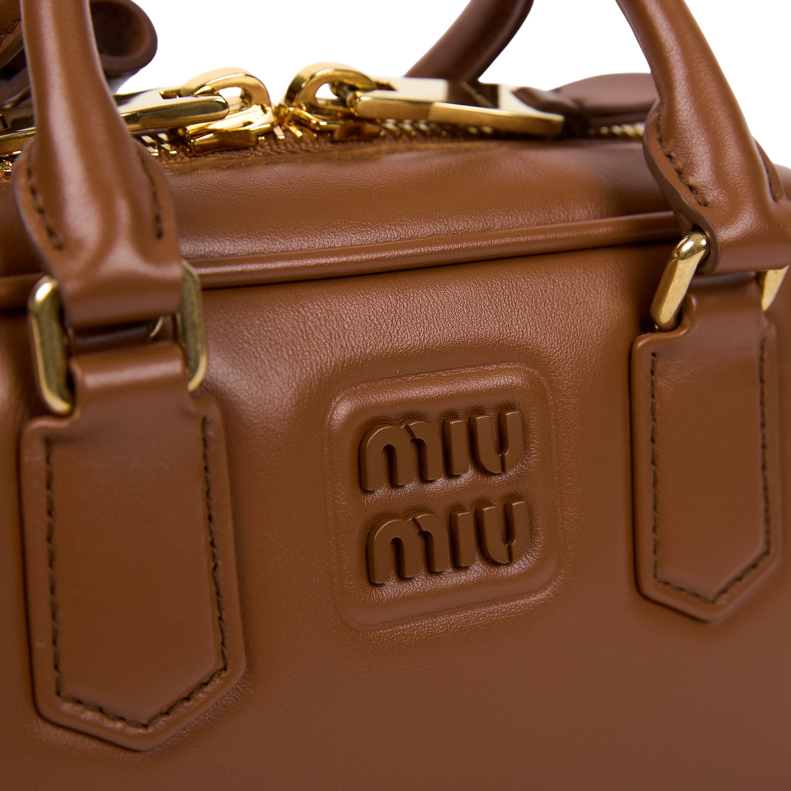 繆繆 MIU MIU Arcadie 皮革 手袋 標準 5BB142_ACR3 棕ARCADIE 2WAY 原廠盒子/防塵袋/背帶/購買證明