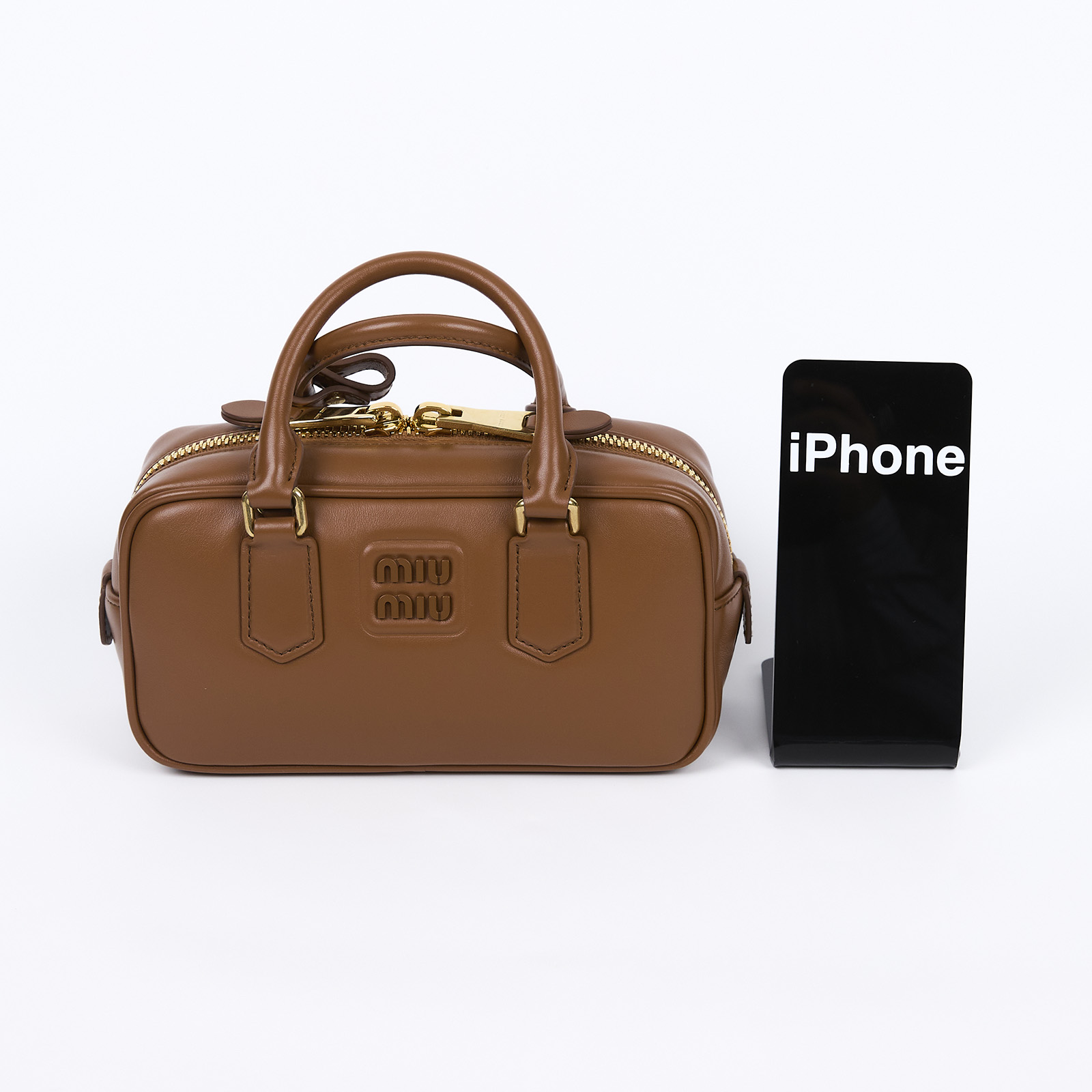 繆繆 MIU MIU Arcadie 皮革 手袋 標準 5BB142_ACR3 棕ARCADIE 2WAY 原廠盒子/防塵袋/背帶/購買證明