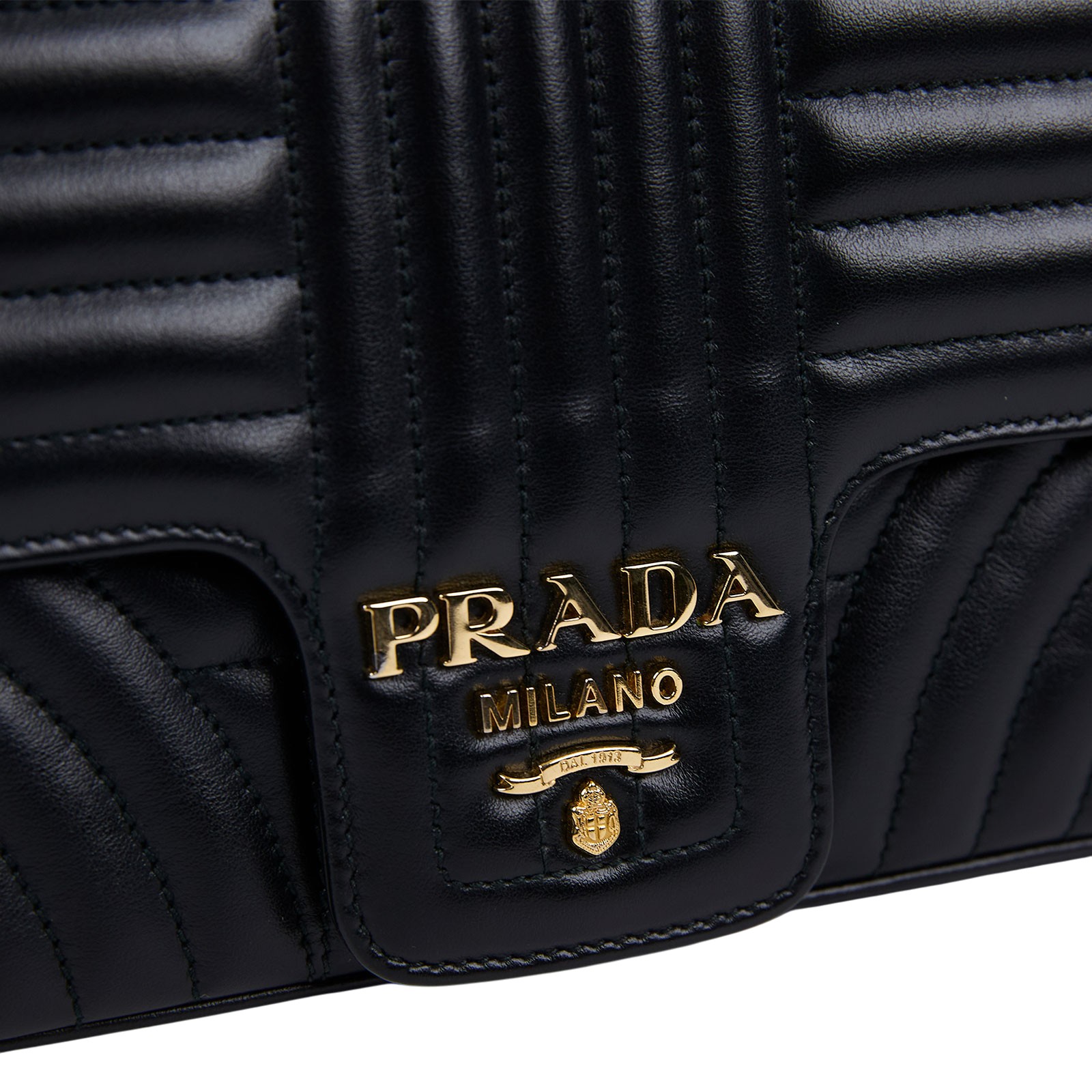 普拉達 PRADA Diagramme 單肩包 中型 1BD108_2D91 黑金DIAGRAM 無附屬品