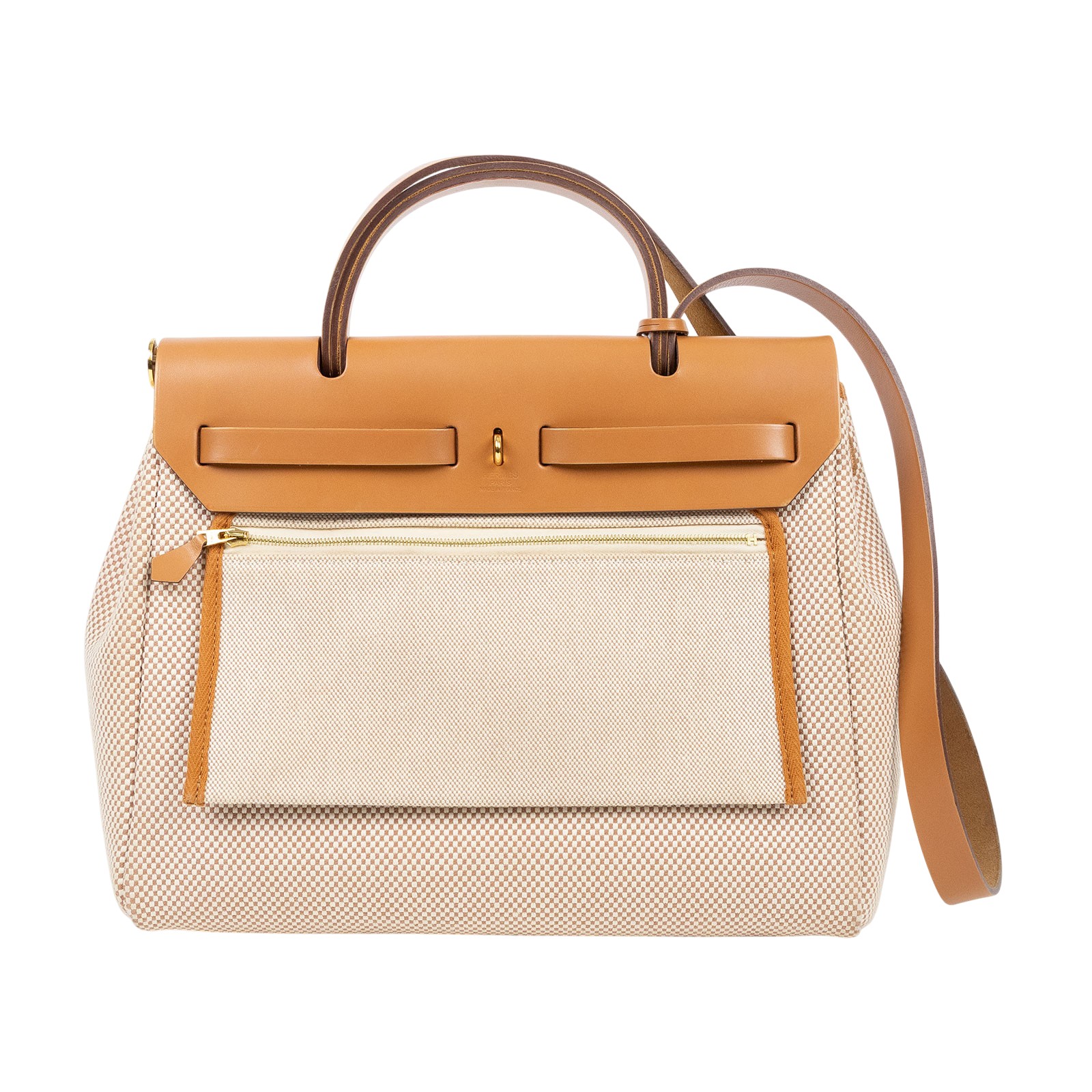 愛馬仕 Hermes Herbag Zip 31 金色五金  H079092CCAK W刻/ W刻 金棕HERBAG31 防塵袋/鎖組