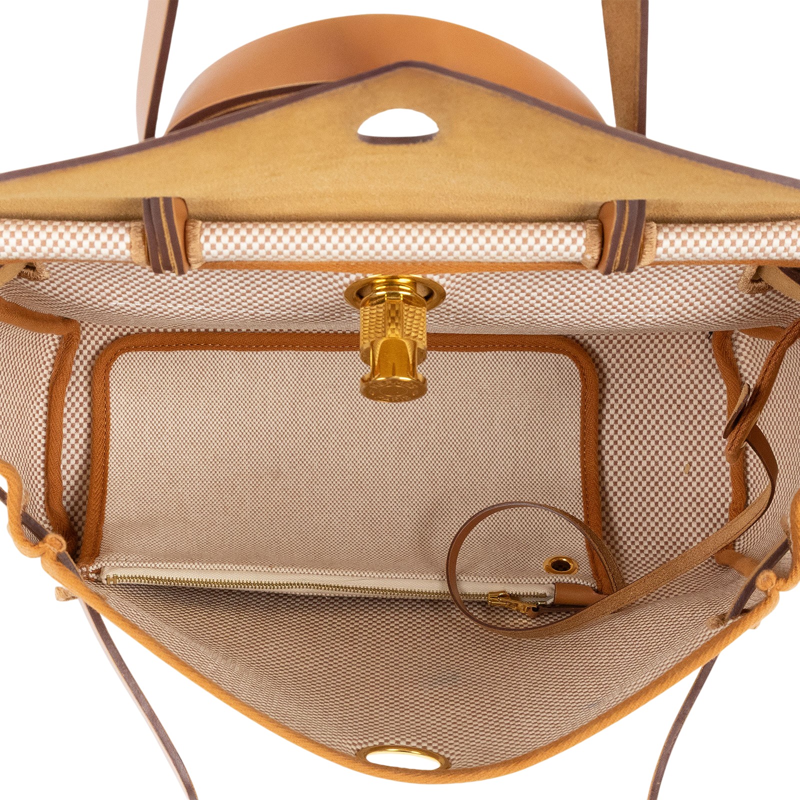 愛馬仕 Hermes Herbag Zip 31 金色五金  H079092CCAK W刻/ W刻 金棕HERBAG31 防塵袋/鎖組