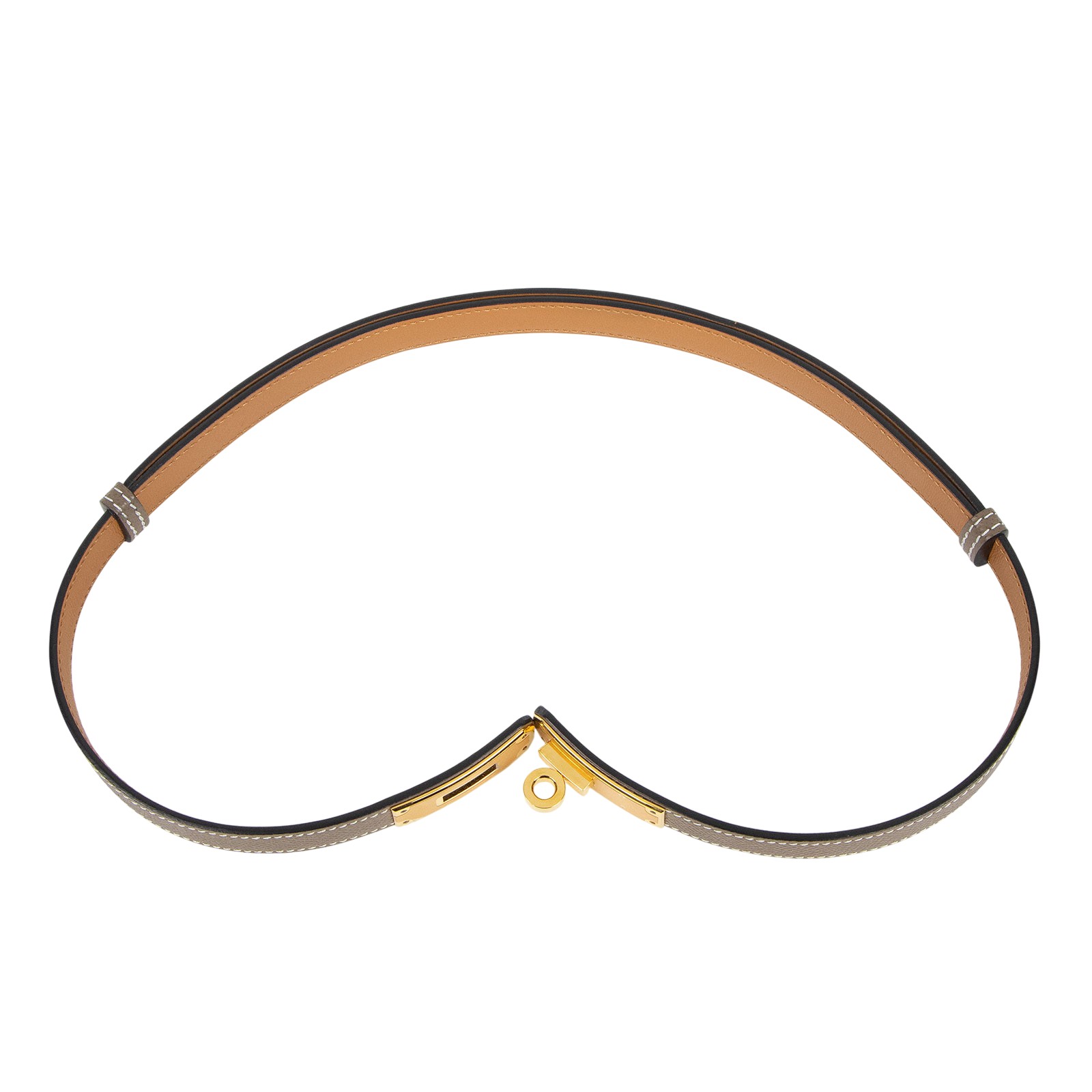 愛馬仕 Hermes Kelly 18 腰帶  /AM008UH 大象灰KELLY皮帶 原廠盒子/防塵袋