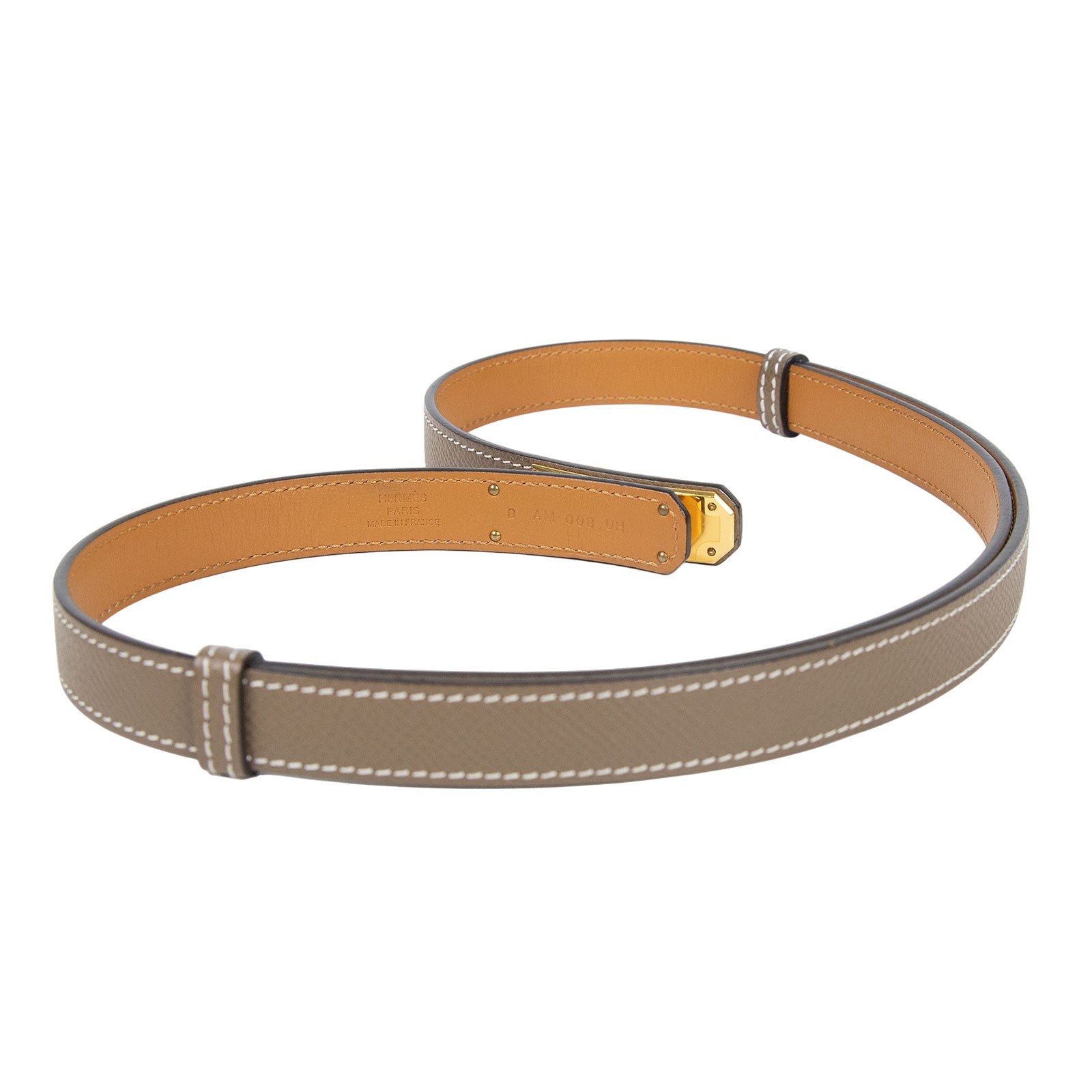 愛馬仕 Hermes Kelly 18 腰帶  /AM008UH 大象灰KELLY皮帶 原廠盒子/防塵袋
