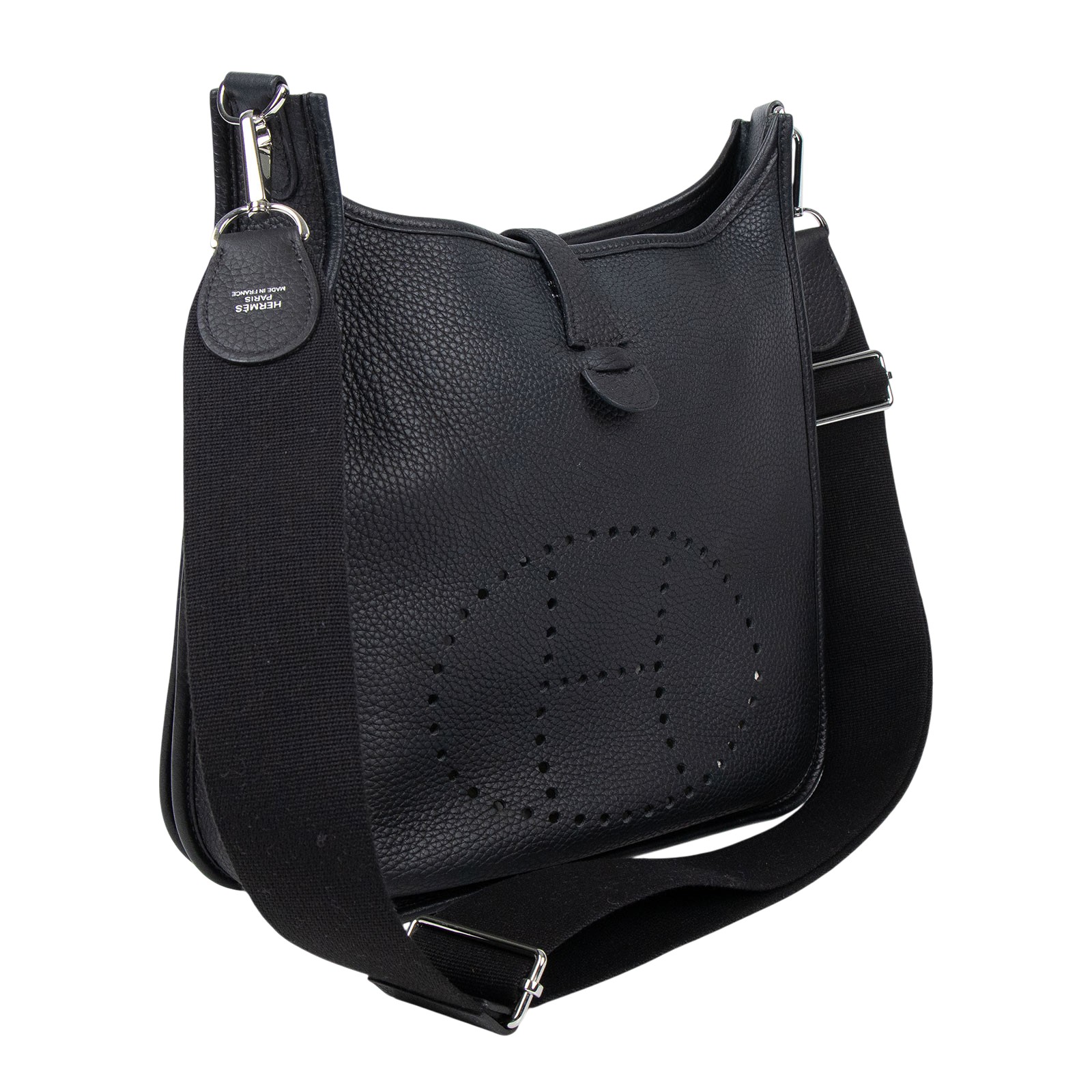 愛馬仕 Hermes Evelyne Bag 伊芙琳包 29 馬蹄型 EV29 U刻 黑EVELYNE29 防塵袋/背帶