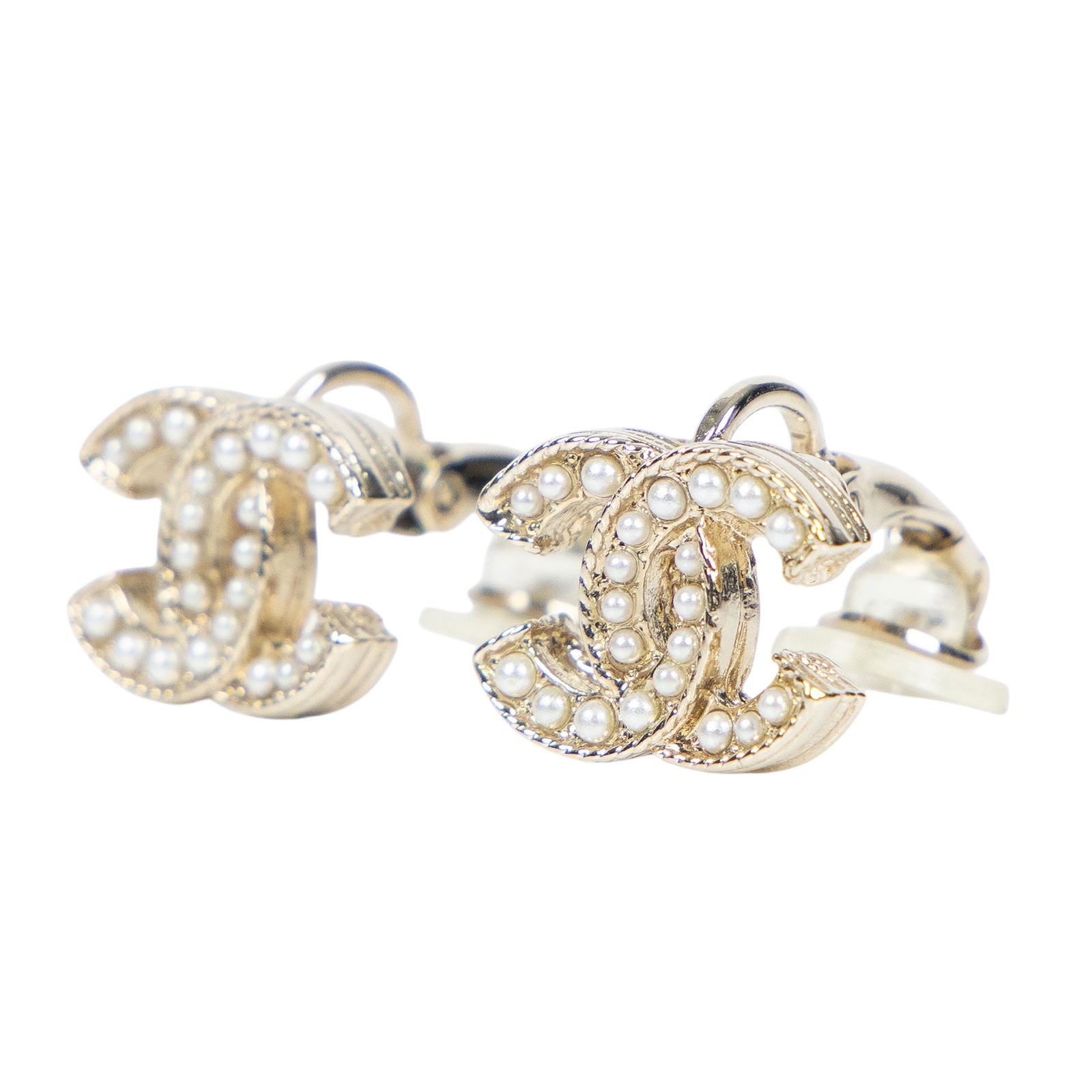 香奈兒 CHANEL C LOGO 夾式耳環 A19C 珍珠雙C耳環 夾式 原廠盒子