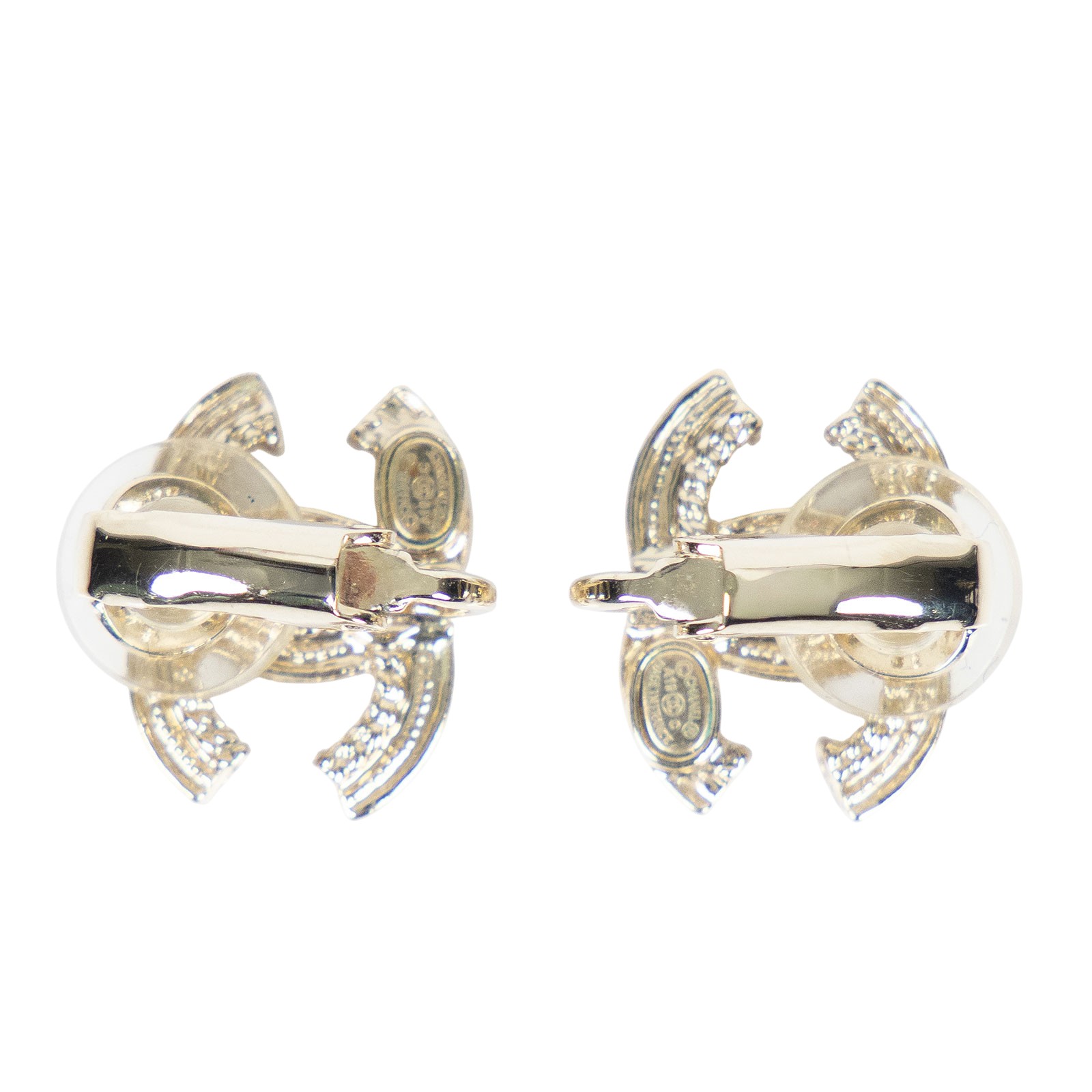 香奈兒 CHANEL C LOGO 夾式耳環 A19C 珍珠雙C耳環 夾式 原廠盒子