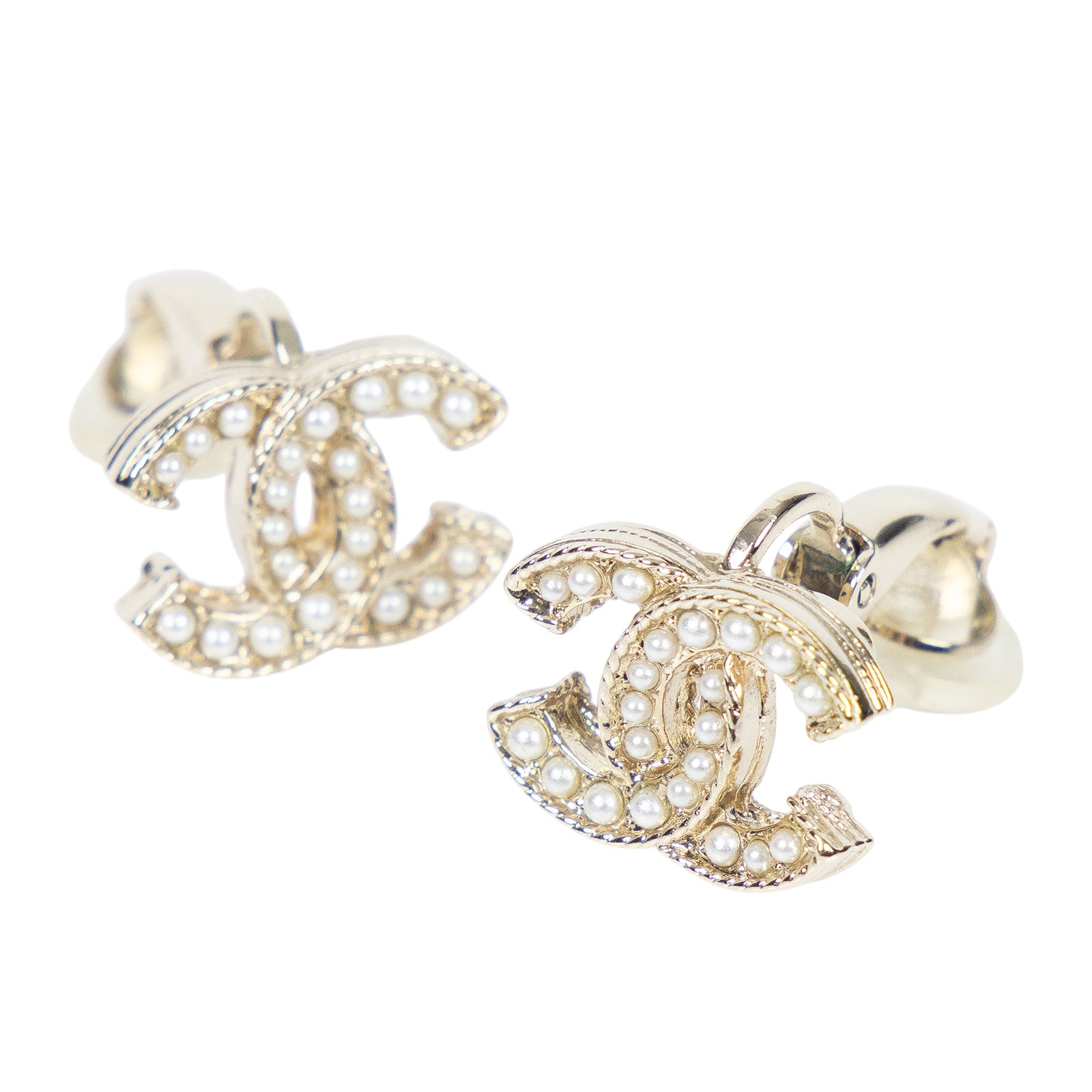 香奈兒 CHANEL C LOGO 夾式耳環 A19C 珍珠雙C耳環 夾式 原廠盒子