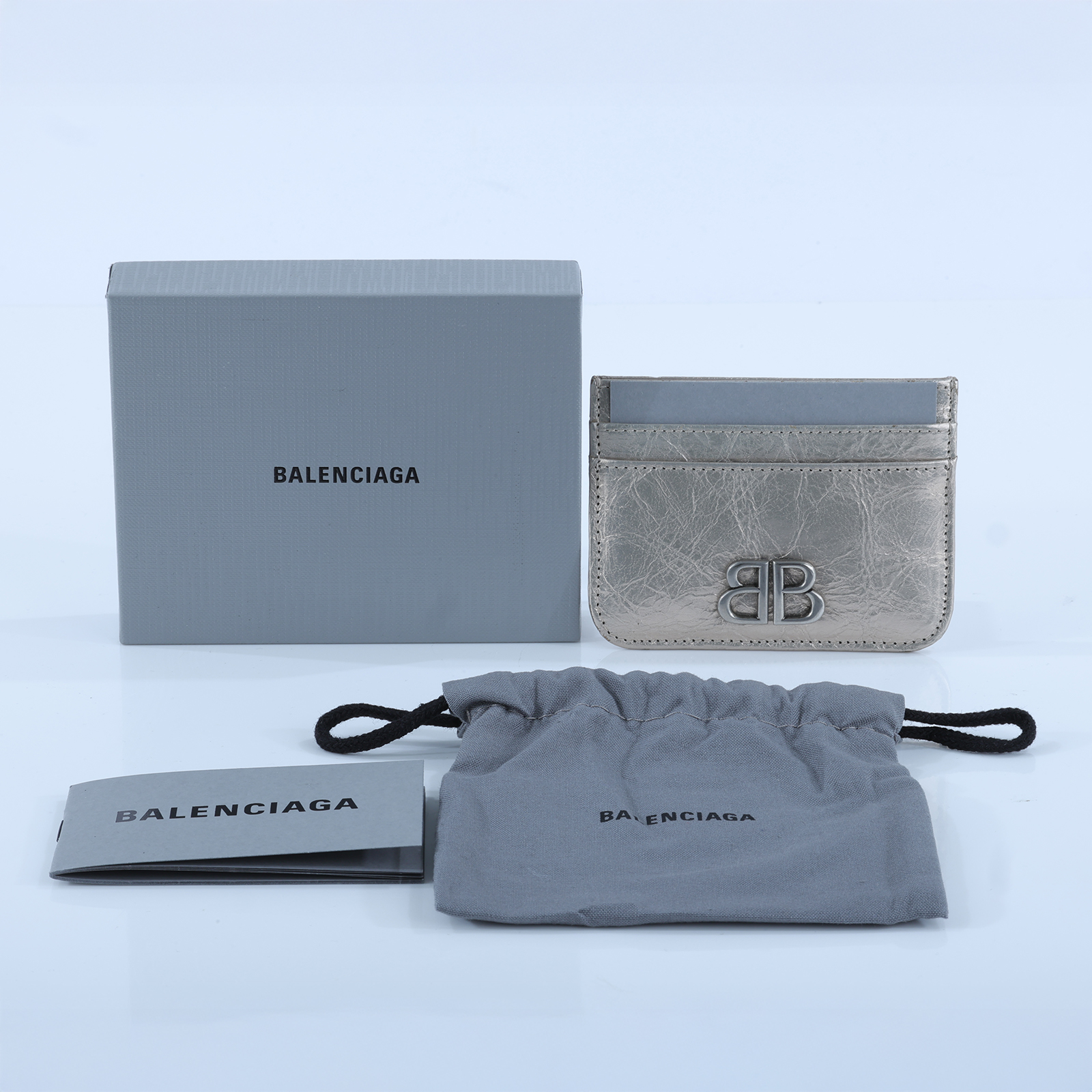 巴黎世家 BALENCIAGA Monaco 卡片夾 7654632AAYQ 銀卡夾套 原廠盒子/防塵袋