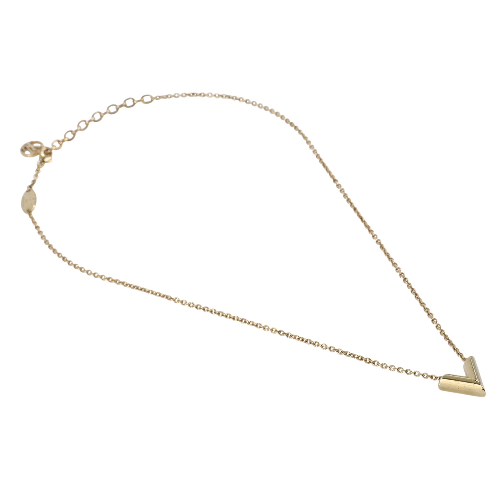 路易威登 LOUIS VUITTON Essential V 項鏈 金屬色 M61083 金色ESSENTIAL V項鍊 原廠盒子/防塵袋