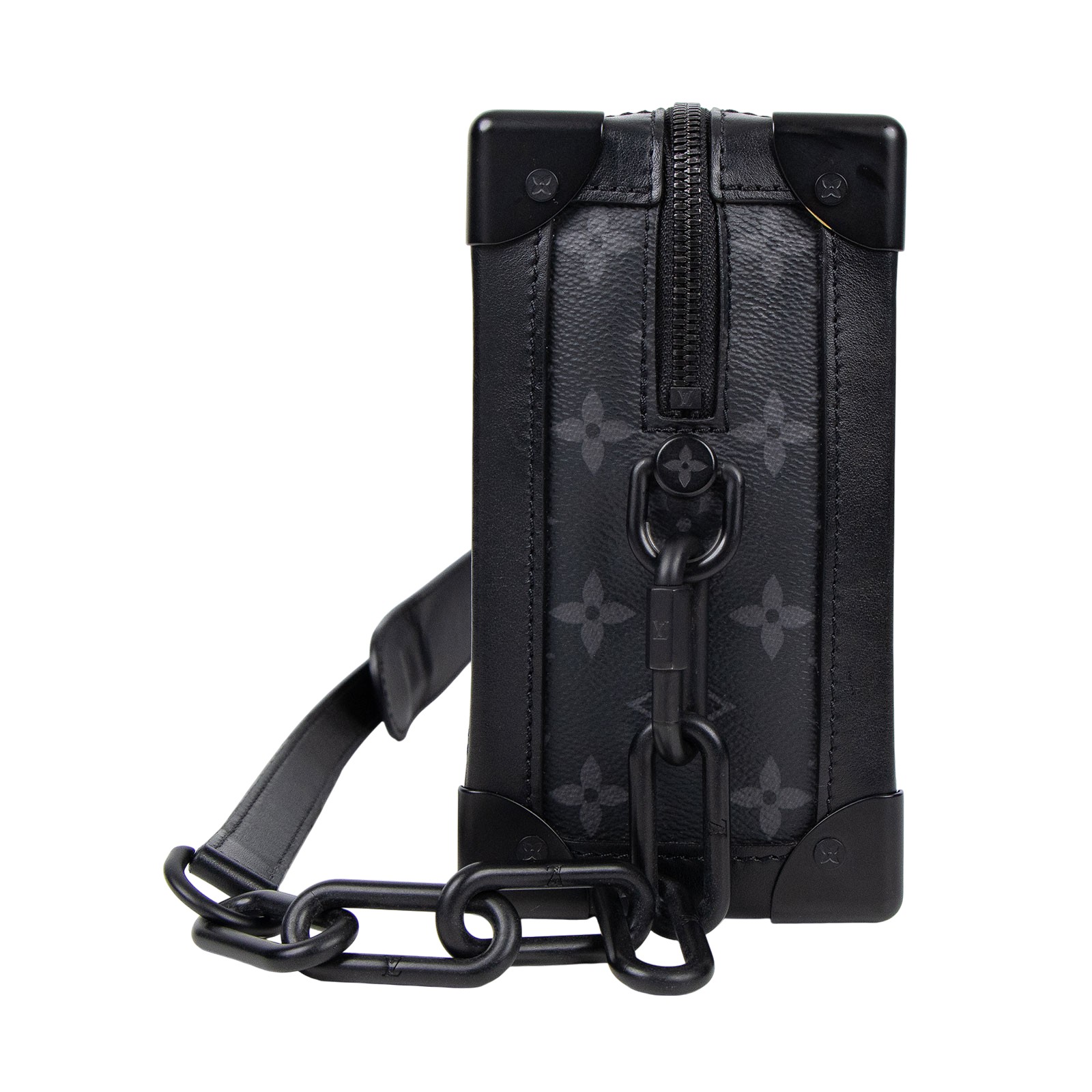 路易威登 LOUIS VUITTON SOFT TRUNK 老花 斜背包 黑色 M44730 黑原花SOFT TRUNK 原廠盒子/防塵袋