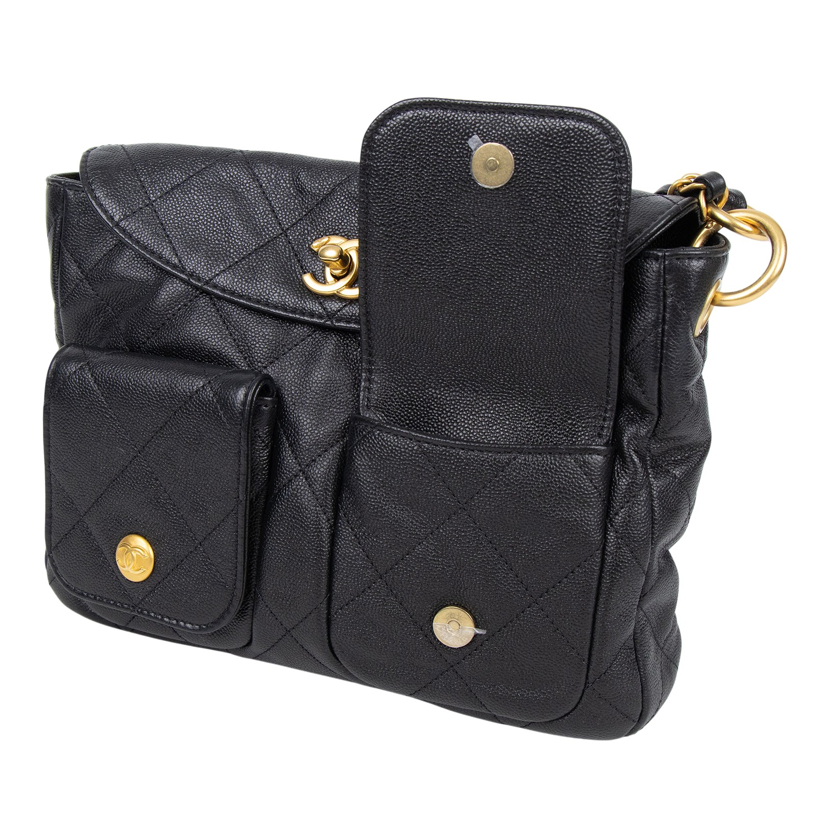 香奈兒 CHANEL Hobo 肩背包 AS5384 晶片款 黑HOBO嬉皮包 原廠盒子/防塵袋