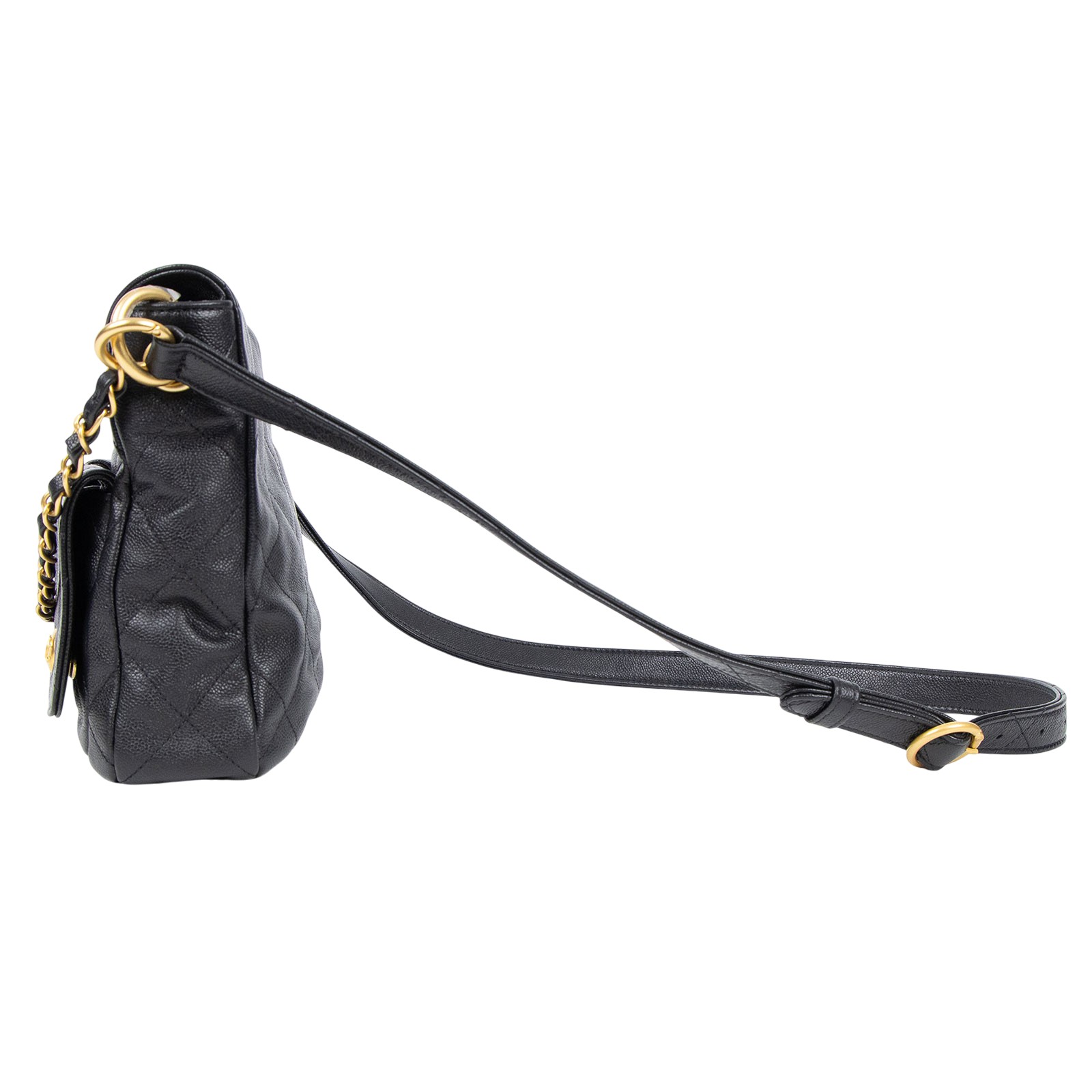 香奈兒 CHANEL Hobo 肩背包 AS5384 晶片款 黑HOBO嬉皮包 原廠盒子/防塵袋