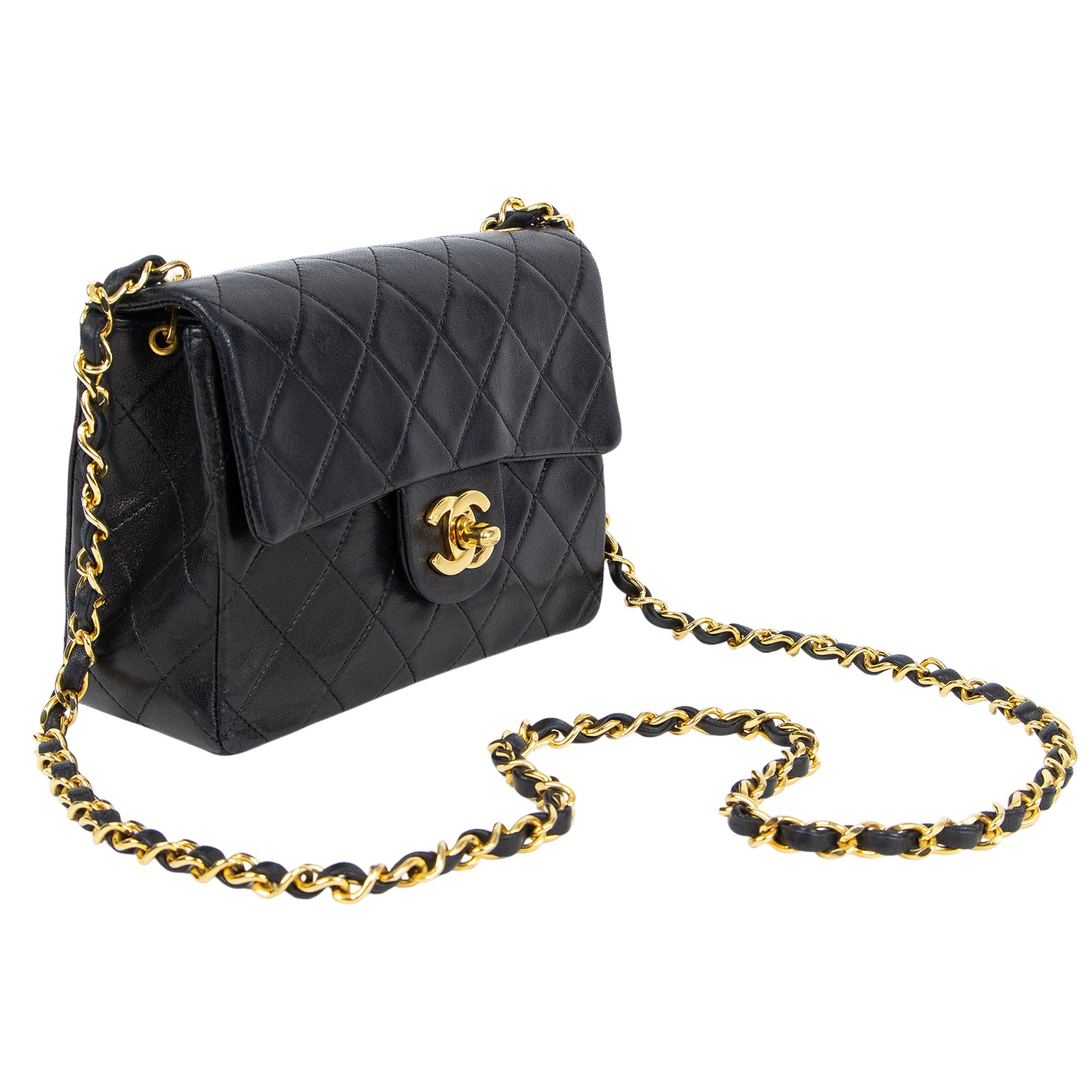 香奈兒 CHANEL Coco 17  肩背 斜背 口蓋包  1開黑金COCO17 保證卡