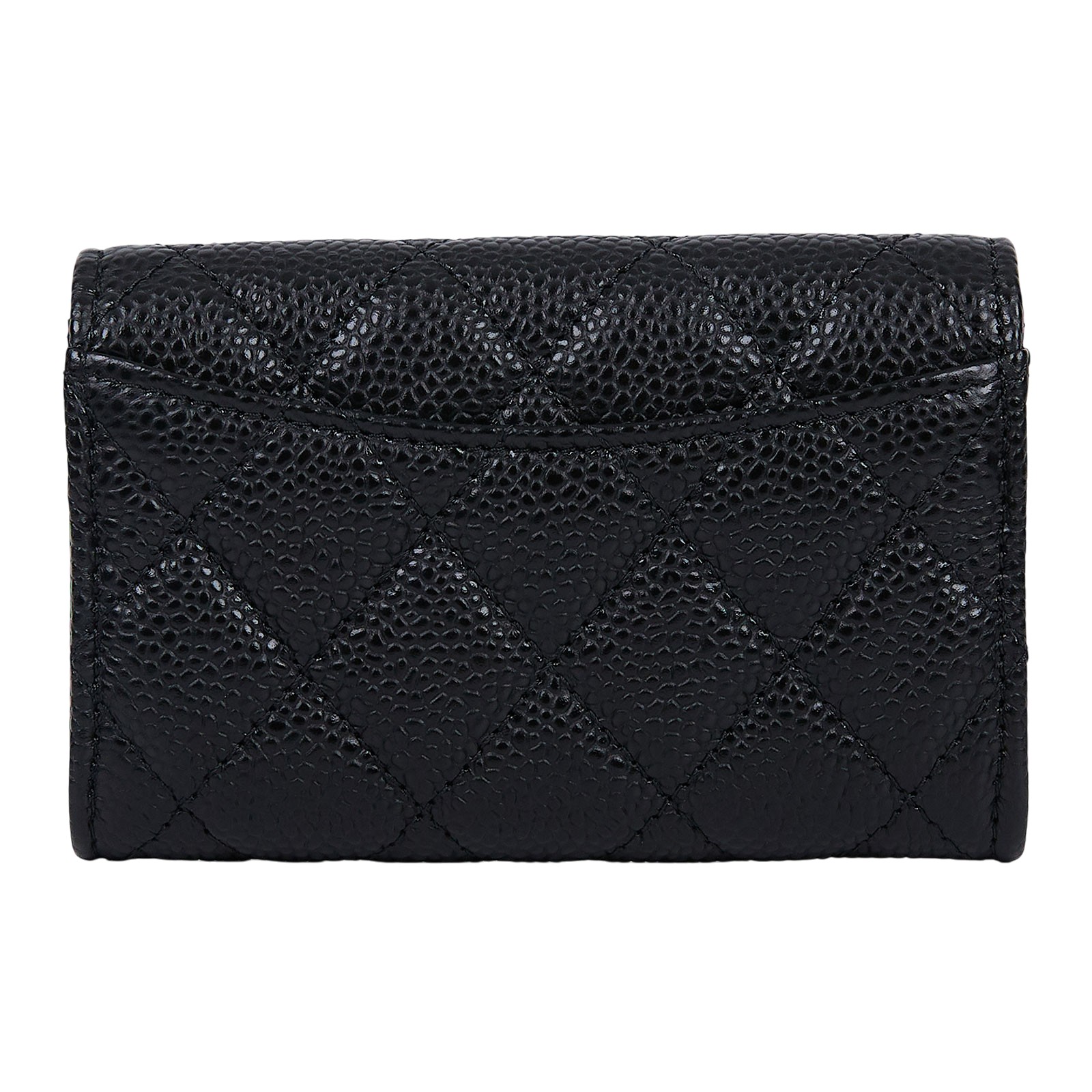 香奈兒 CHANEL 經典口蓋卡片夾 AP0214 晶片款 黑荔枝零錢卡包 原廠盒子/防塵袋