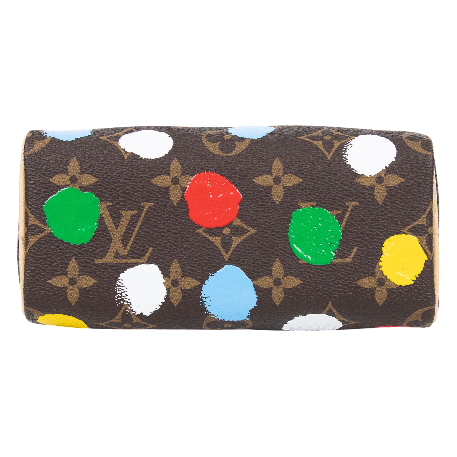 路易威登 LOUIS VUITTON 草間彌生聯名 LV x YK Nano Speedy 肩背 手提 圓筒包 M81979 晶片款  原廠盒子/防塵袋/背帶/購買證明影本