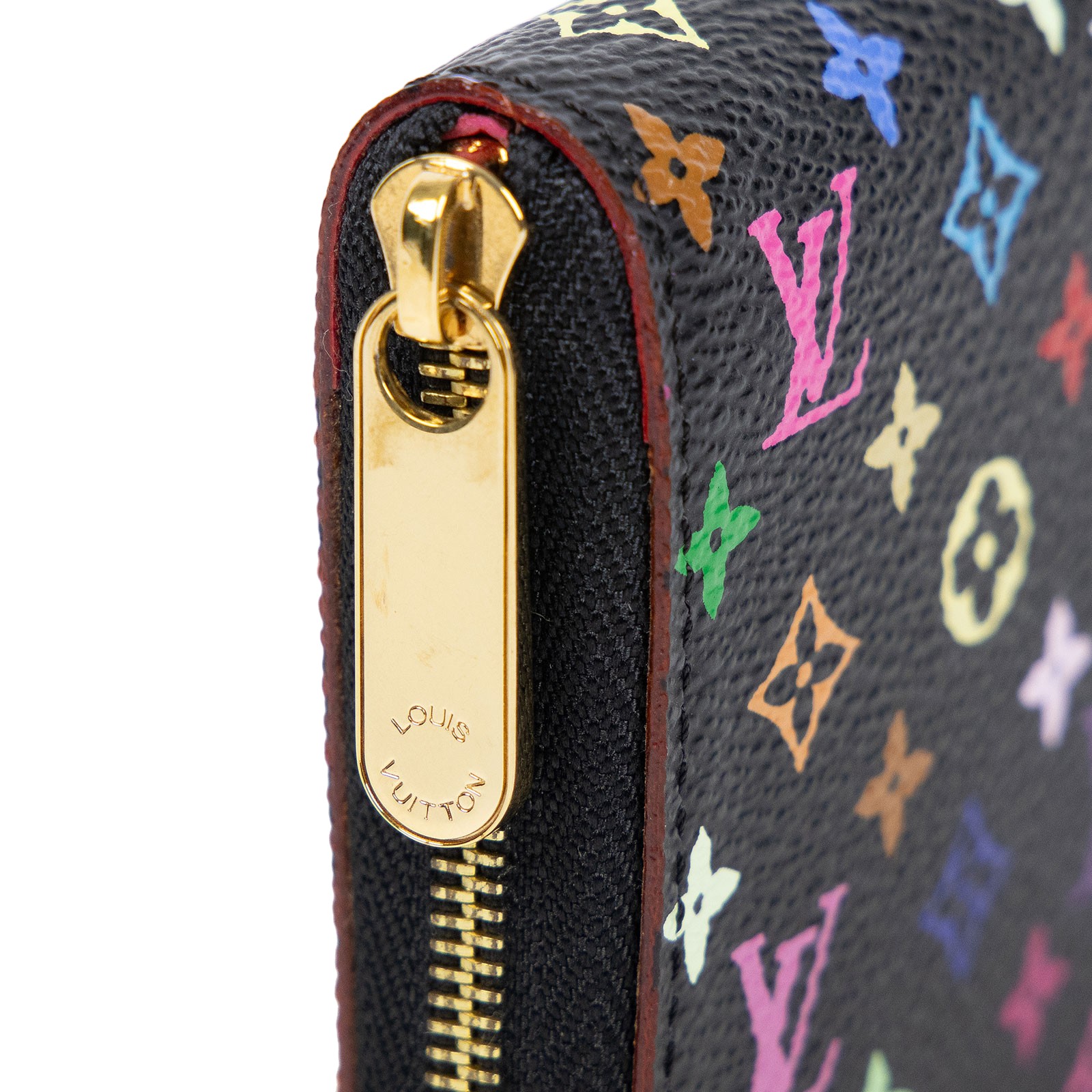 路易威登 LOUIS VUITTON Multicolore Zippy 零錢卡片包 村上隆 黑彩 拉鍊 老花 Monogram 彩色  M93740  防塵袋