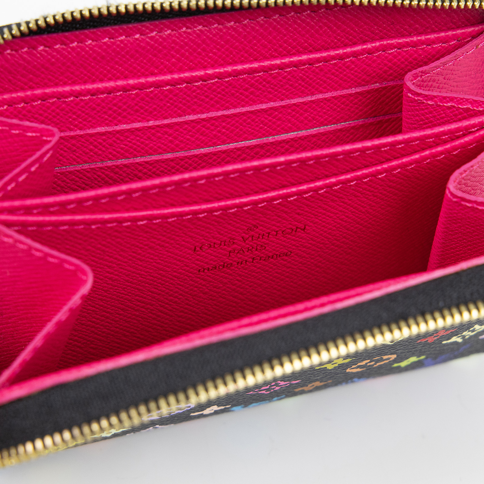 路易威登 LOUIS VUITTON Multicolore Zippy 零錢卡片包 村上隆 黑彩 拉鍊 老花 Monogram 彩色  M93740  防塵袋