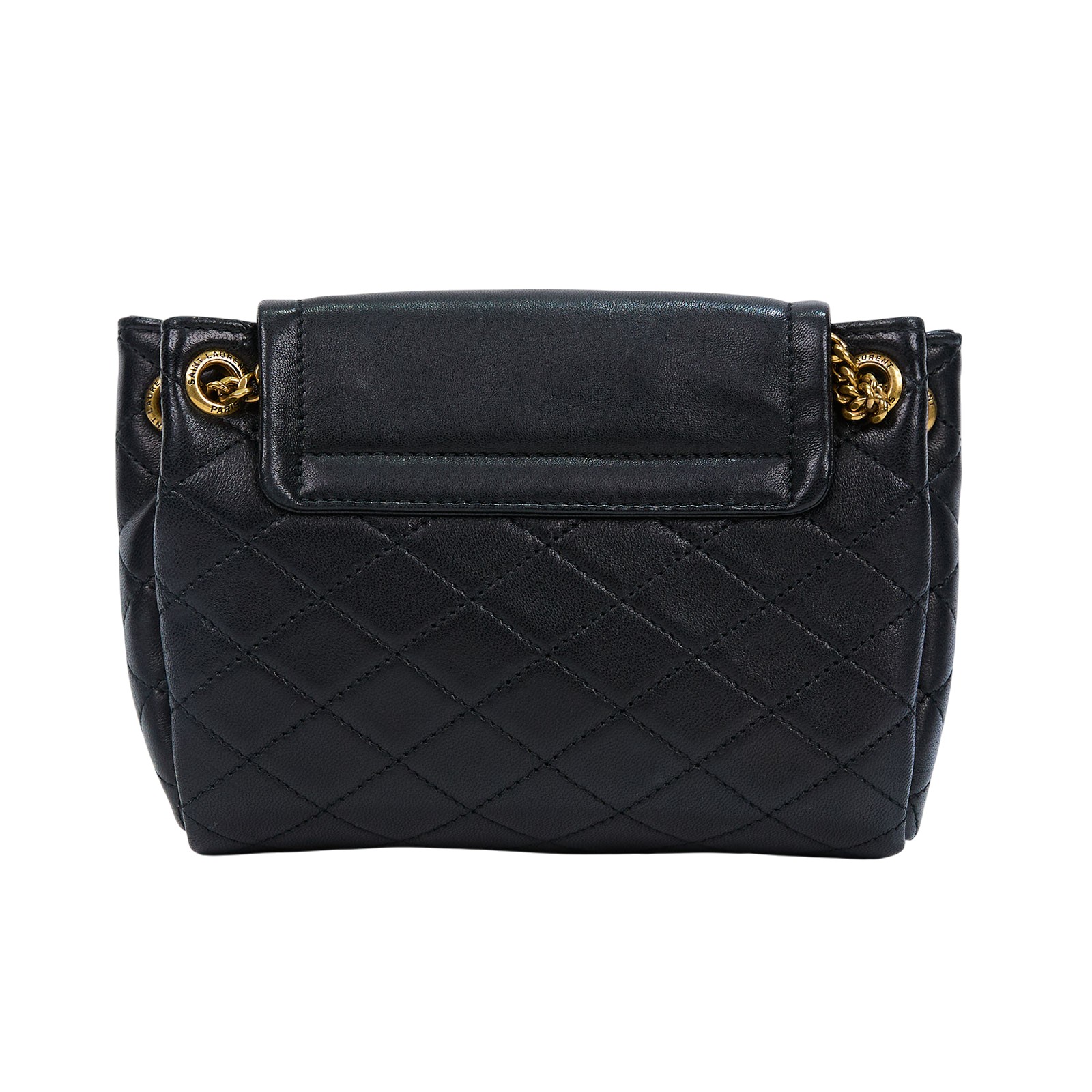 聖羅蘭 YSL SAINT LAURENT Nolia 小羊皮 迷你 手袋 肩背包 金色五金 6727381EL07 黑NOLITA 防塵袋