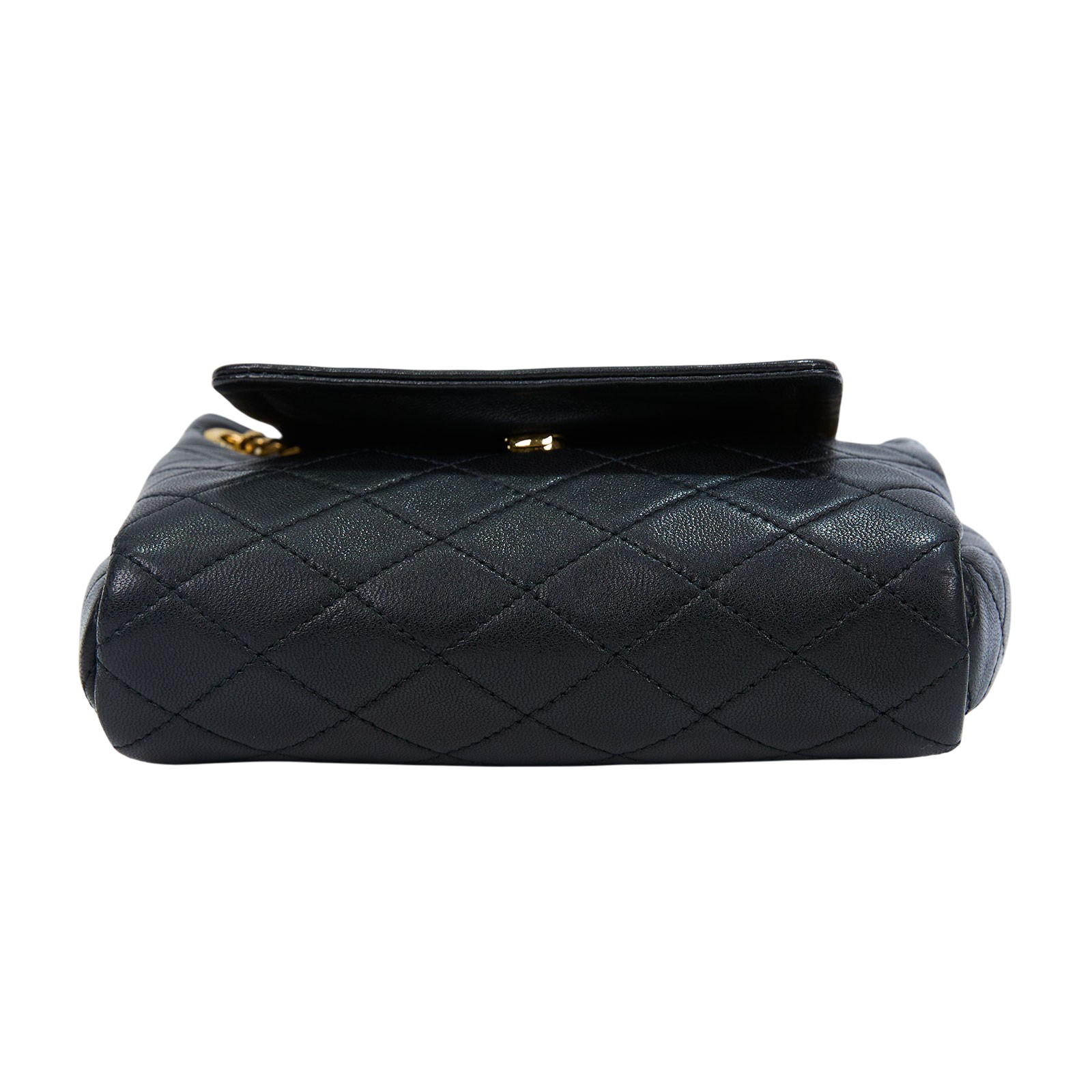 聖羅蘭 YSL SAINT LAURENT Nolia 小羊皮 迷你 手袋 肩背包 金色五金 6727381EL07 黑NOLITA 防塵袋