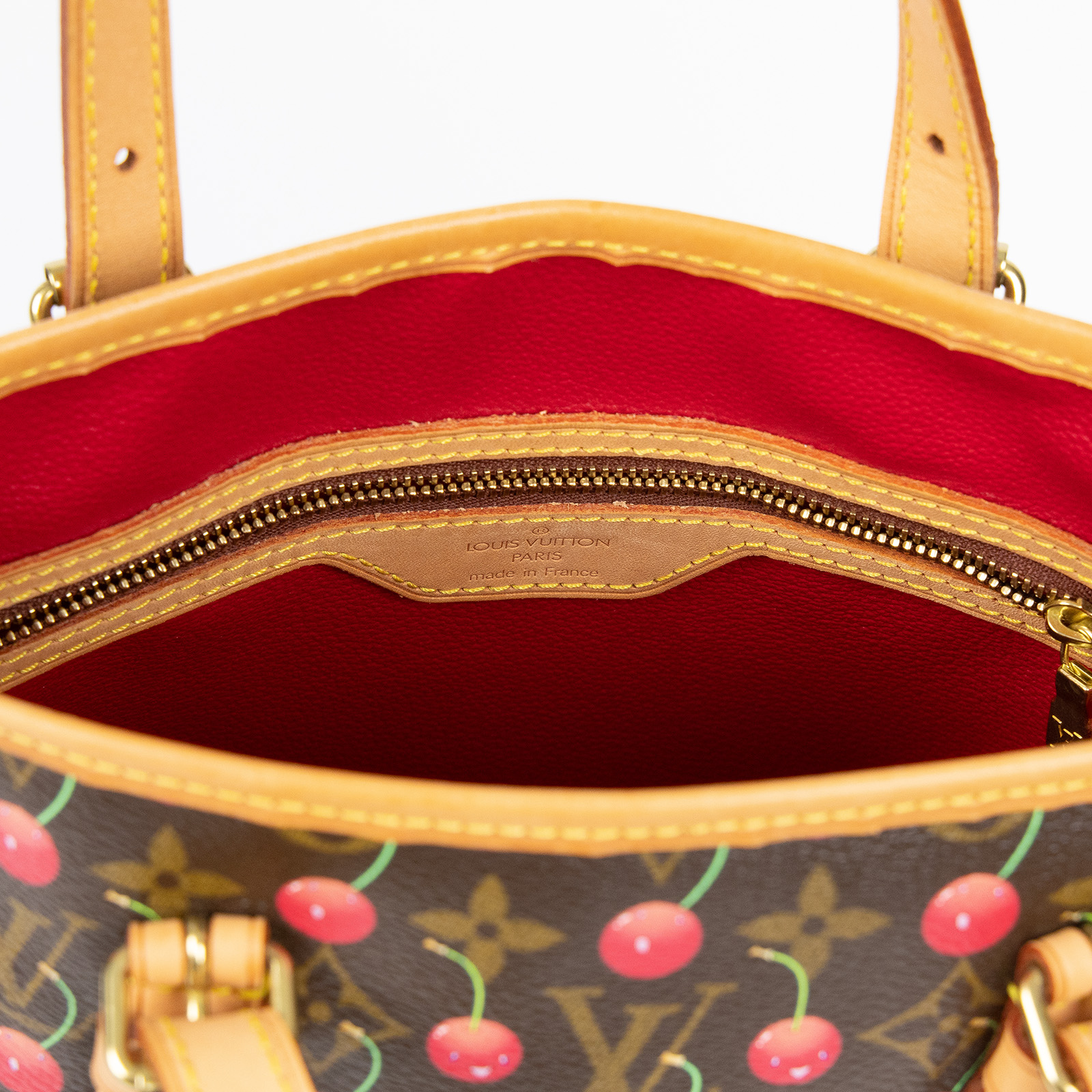 路易威登 LOUIS VUITTON Bucket 村上隆 櫻桃 水桶包 手提包 肩背包 老花 M95012 原花櫻桃水桶托特 防塵袋