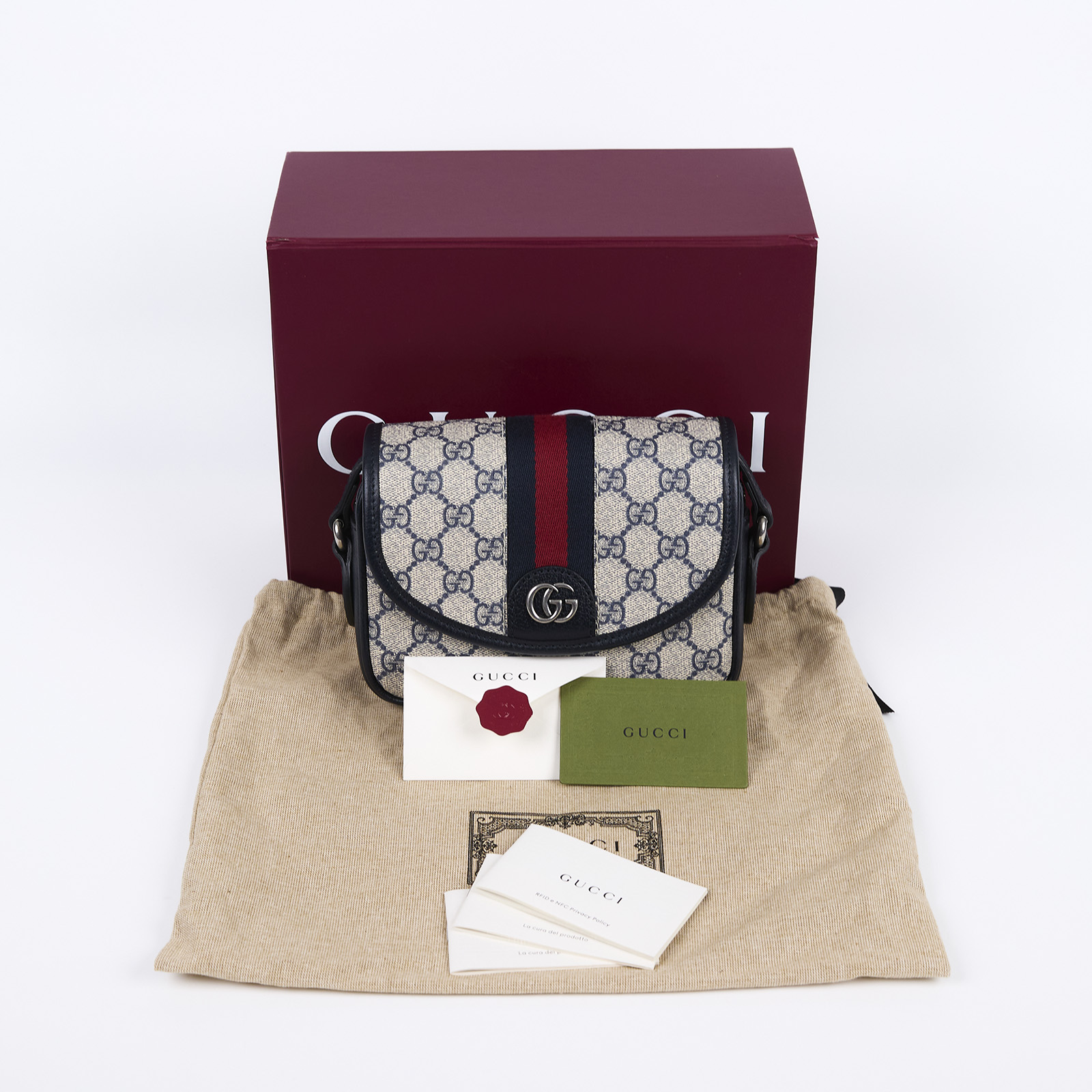 古馳 GUCCI ophidia 拉鍊 迷你 翻蓋包 藍色 772239 FACUK 藍OPHIDIA圓蓋斜背包 原廠盒子/防塵袋