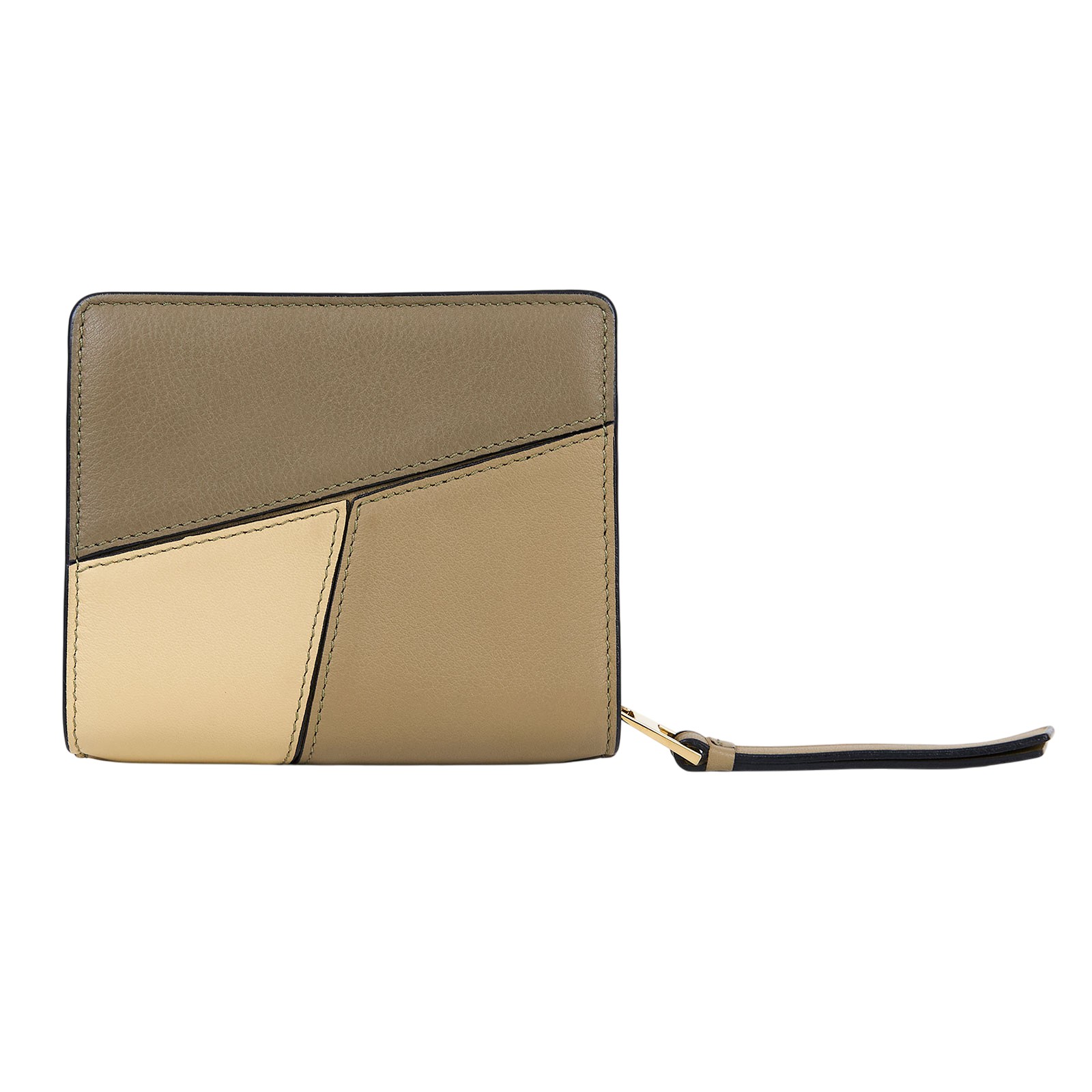 羅意威 LOEWE Puzzle Compact 拉鍊錢包 短夾 C510Z41X01 米黃PUZZLE短夾 原廠盒子/防塵袋