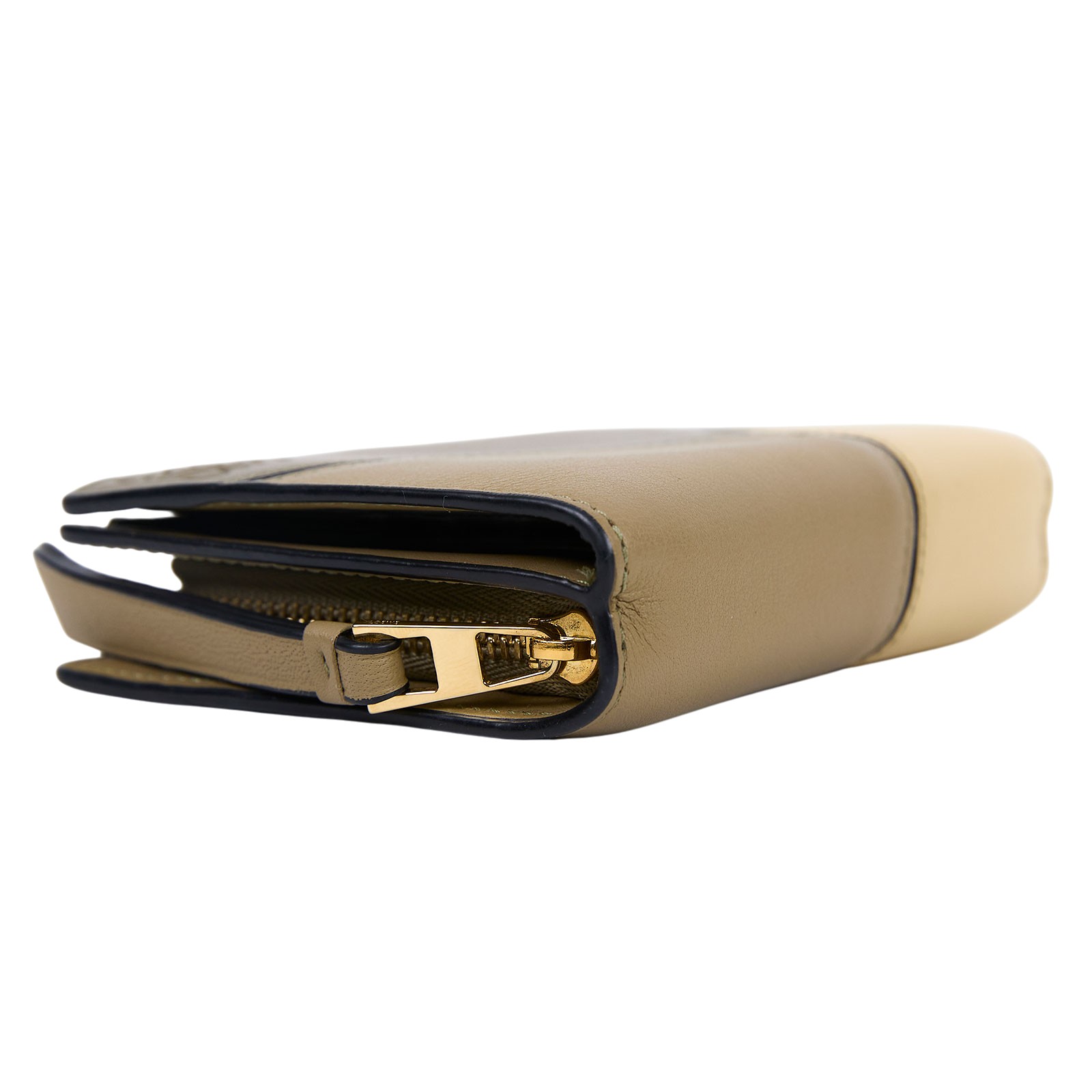 羅意威 LOEWE Puzzle Compact 拉鍊錢包 短夾 C510Z41X01 米黃PUZZLE短夾 原廠盒子/防塵袋