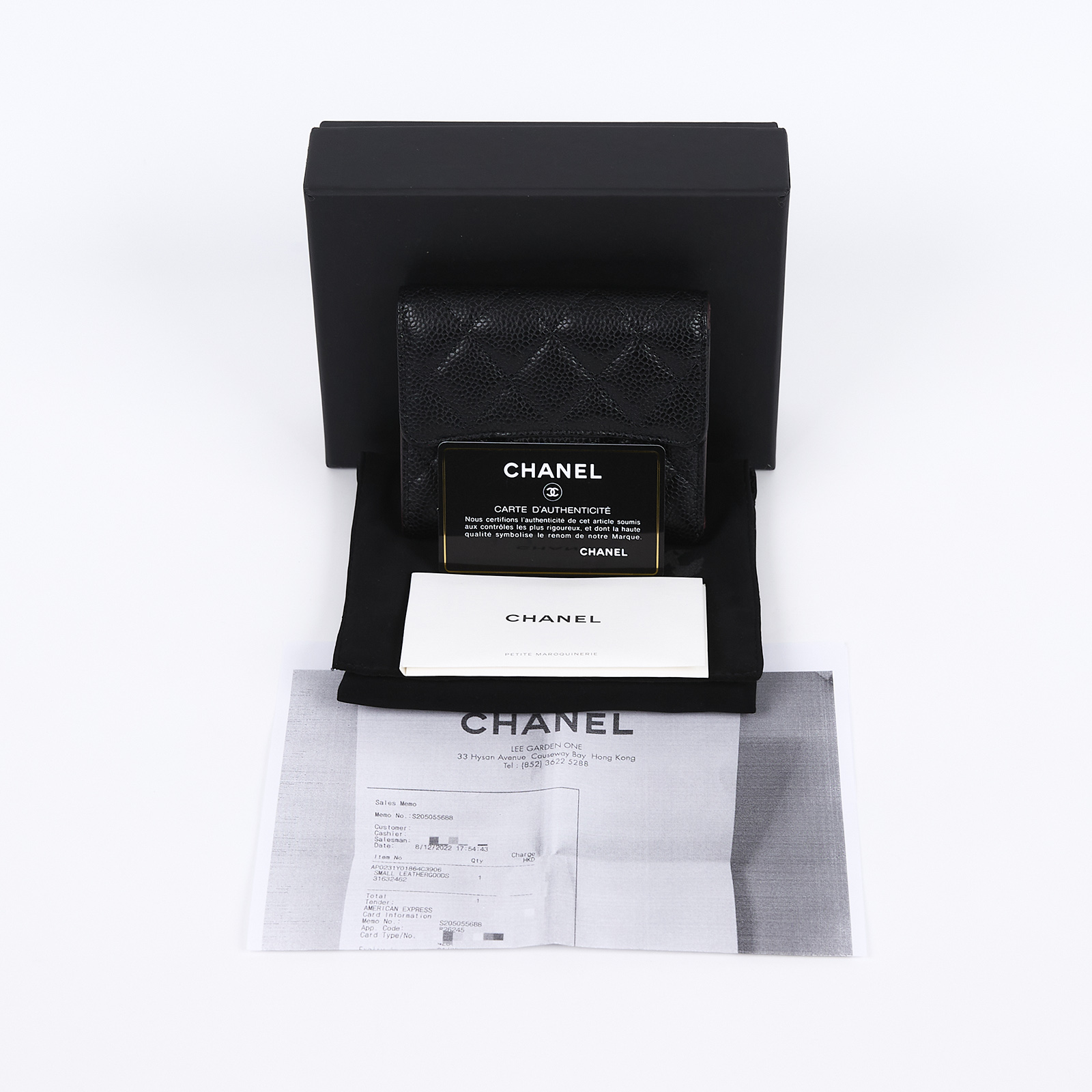 香奈兒 CHANEL 經典 小型 口蓋 皮夾 小牛皮 短夾  AP0231 Y01864 31開黑金荔枝三折短夾 原廠盒子/防塵袋/保證卡/購買證明影本