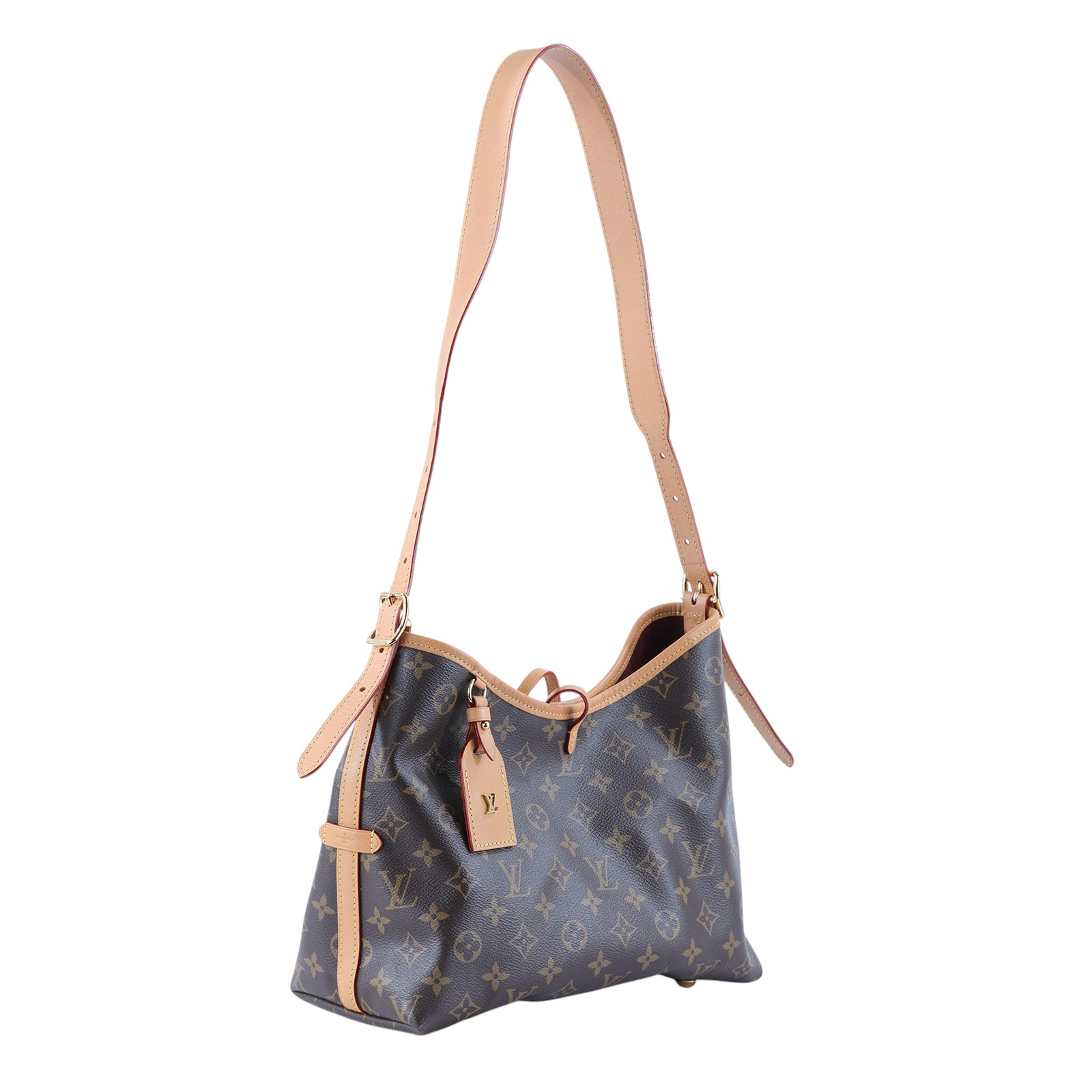 路易威登 LOUIS VUITTON CarryAll PM 原花 肩背包 M46203 晶片款 棕原花CarryAll PM 防塵袋/內袋