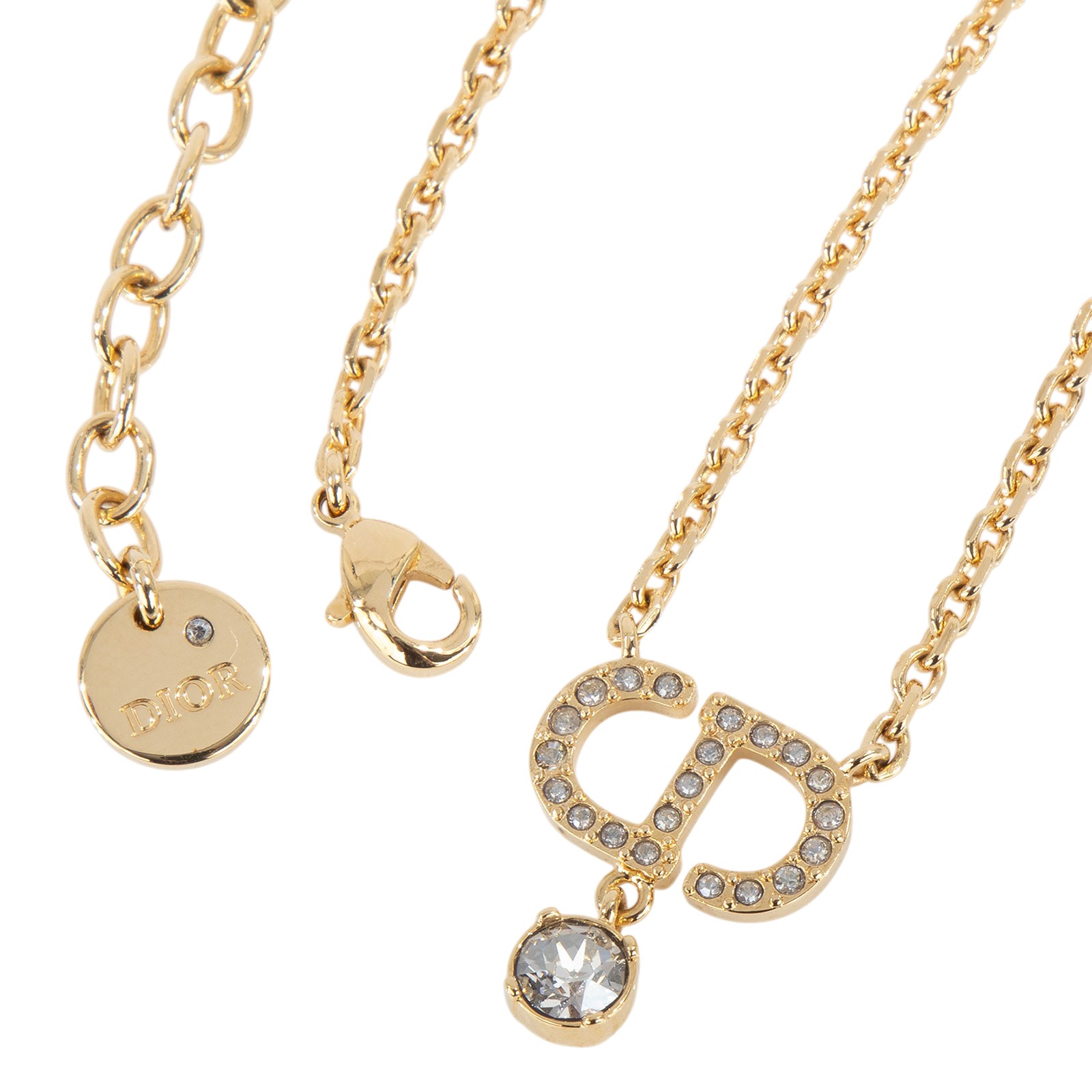 迪奧 CHRISTIAN DIOR Petit CD 項鍊 N2890WOMCY 水鑽CD項鍊 原廠盒子/防塵袋