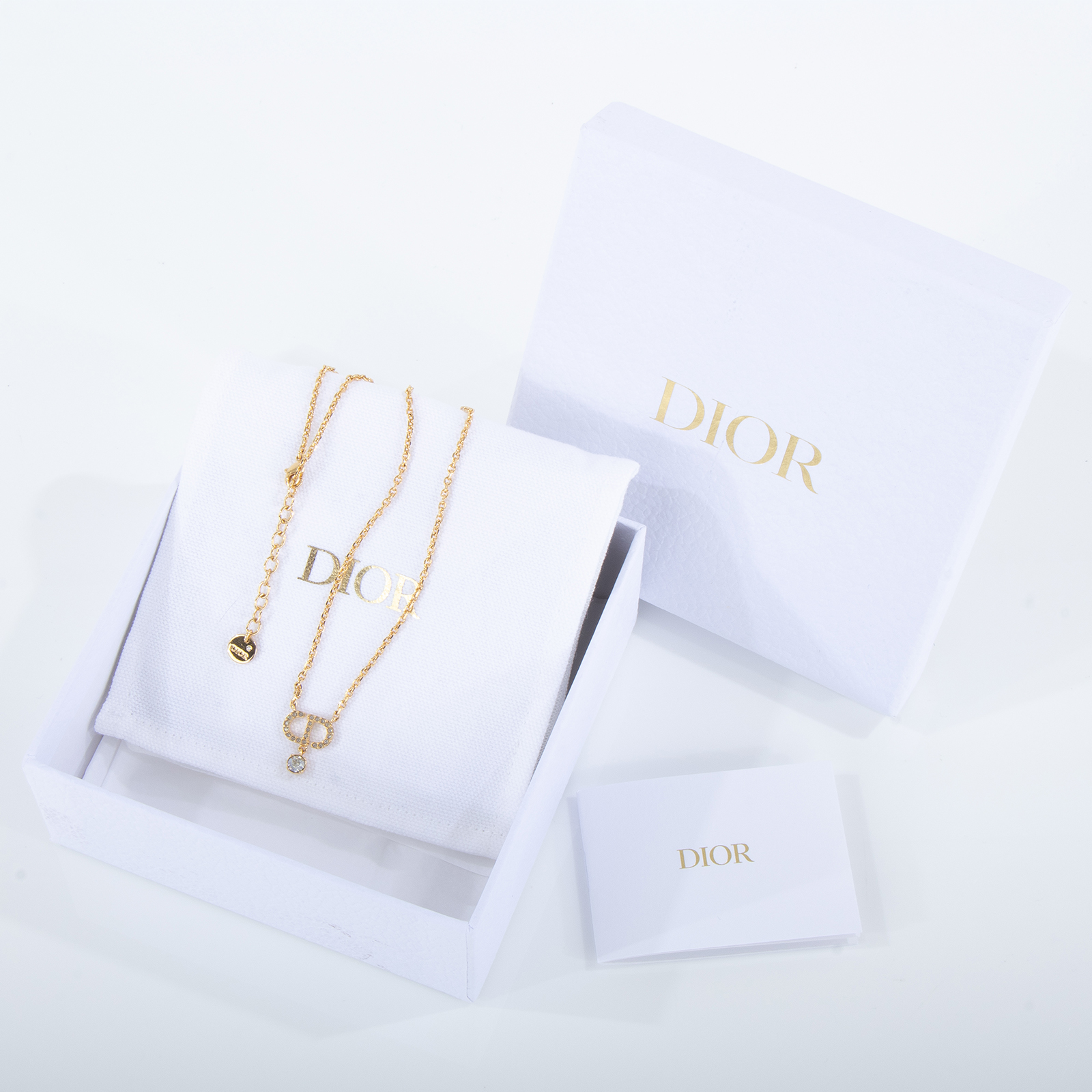 迪奧 CHRISTIAN DIOR Petit CD 項鍊 N2890WOMCY 水鑽CD項鍊 原廠盒子/防塵袋