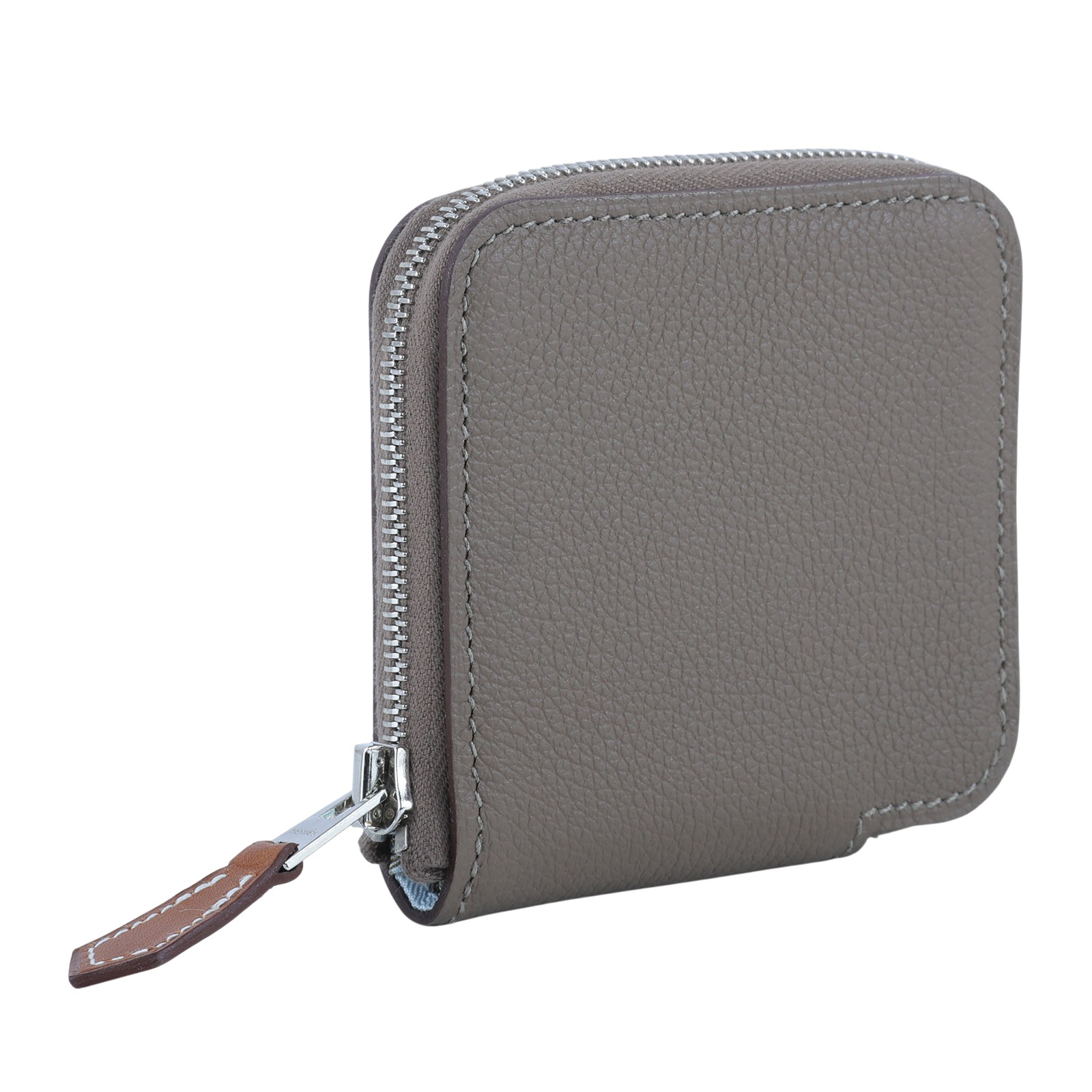 愛馬仕 Hermes SilkIn 拉鍊 絲巾 零錢包 SILKC K 大象灰絲巾零錢包 原廠盒子