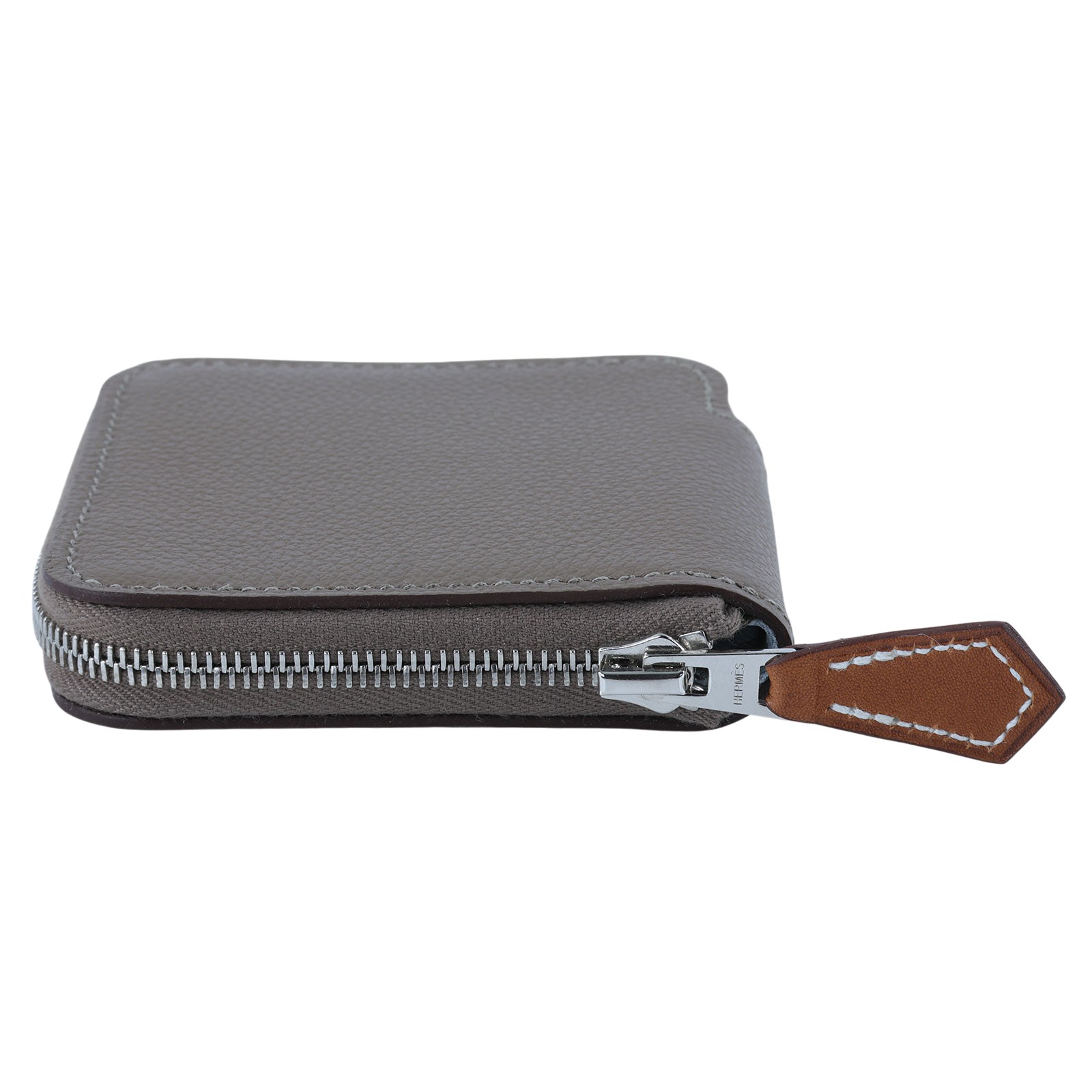 愛馬仕 Hermes SilkIn 拉鍊 絲巾 零錢包 SILKC K 大象灰絲巾零錢包 原廠盒子
