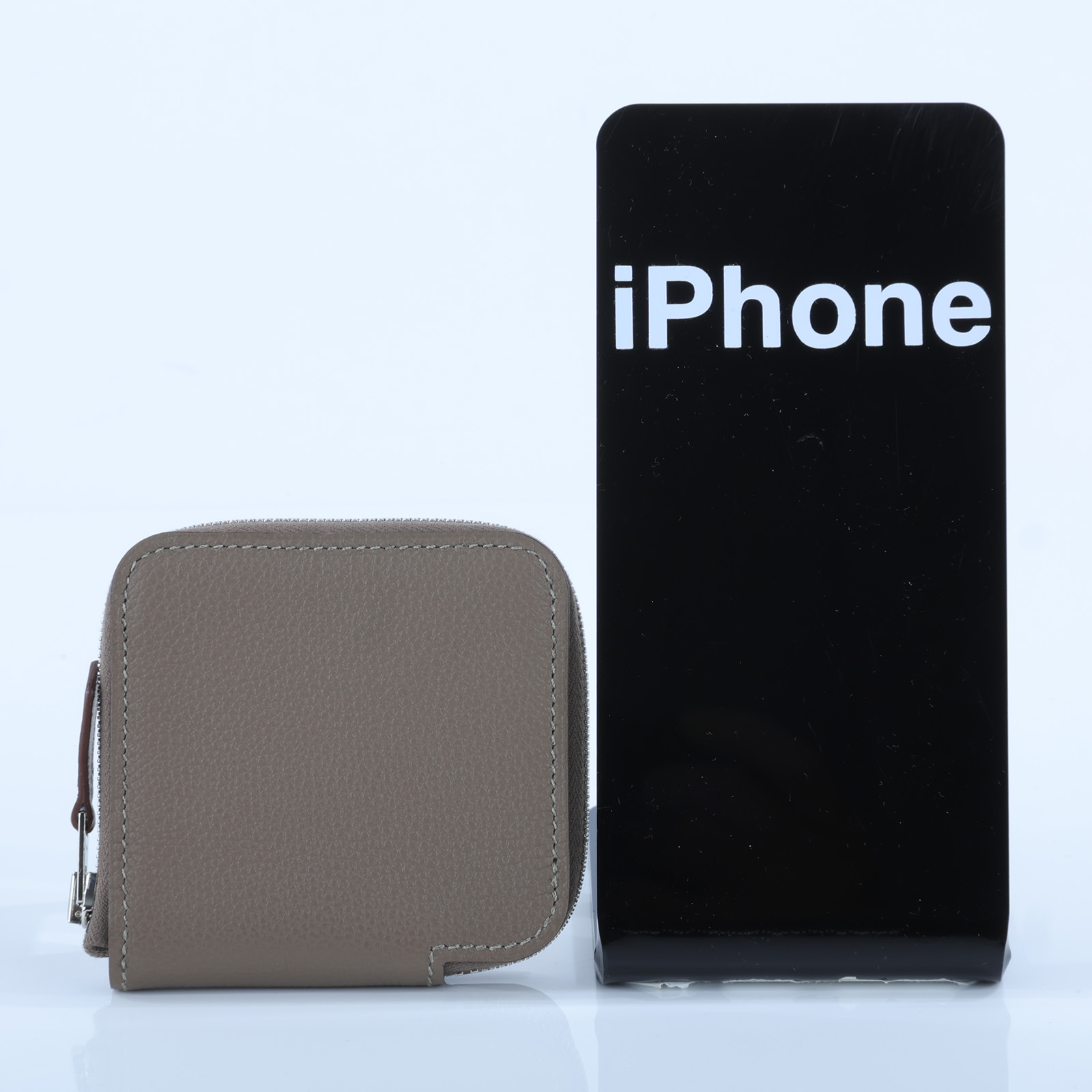 愛馬仕 Hermes SilkIn 拉鍊 絲巾 零錢包 SILKC K 大象灰絲巾零錢包 原廠盒子