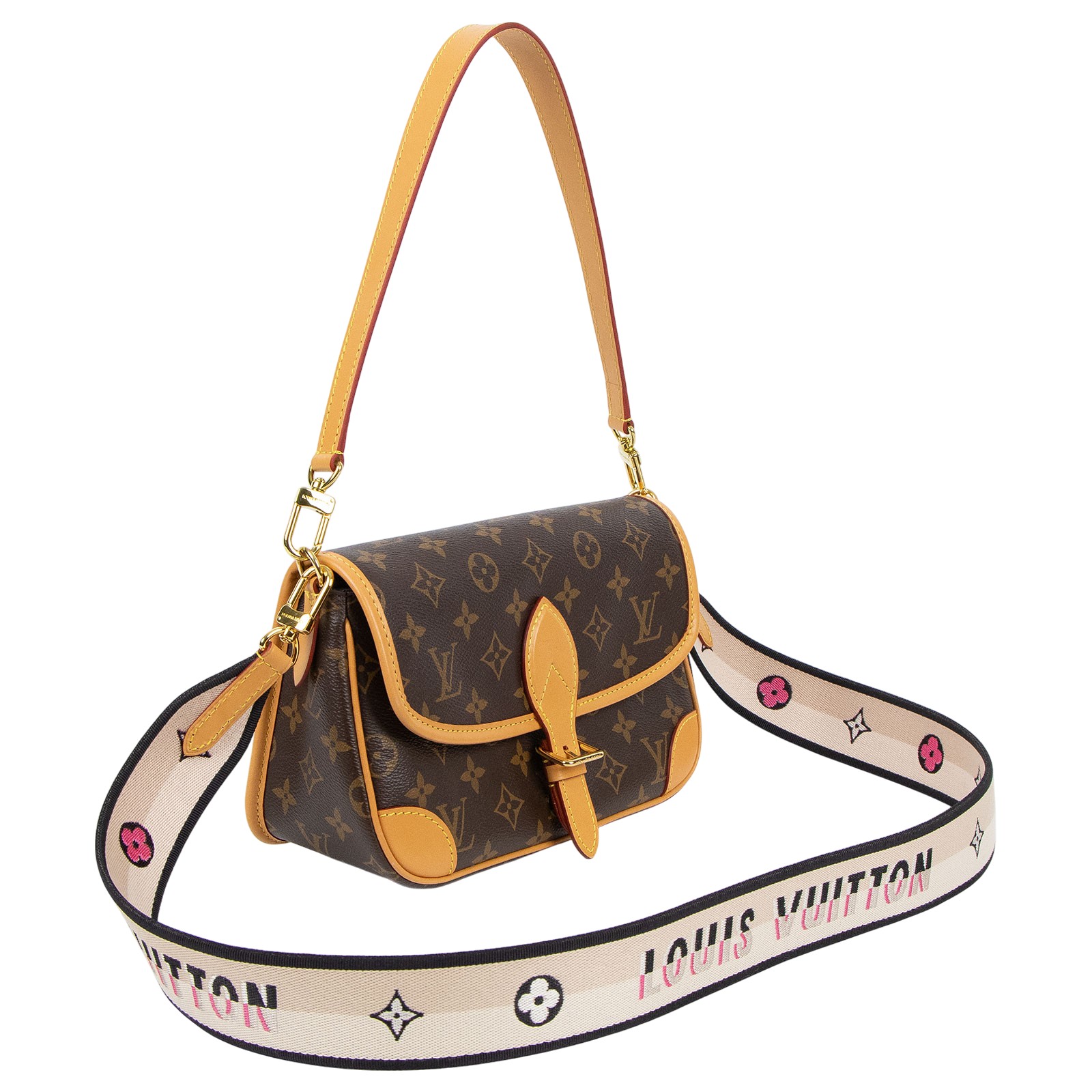 路易威登 LOUIS VUITTON Diane 腋下包法棍 單肩背包 經典帆布 M45985 晶片款 原花DIANE肩背包 原廠盒子/防塵袋/背帶/購買證明