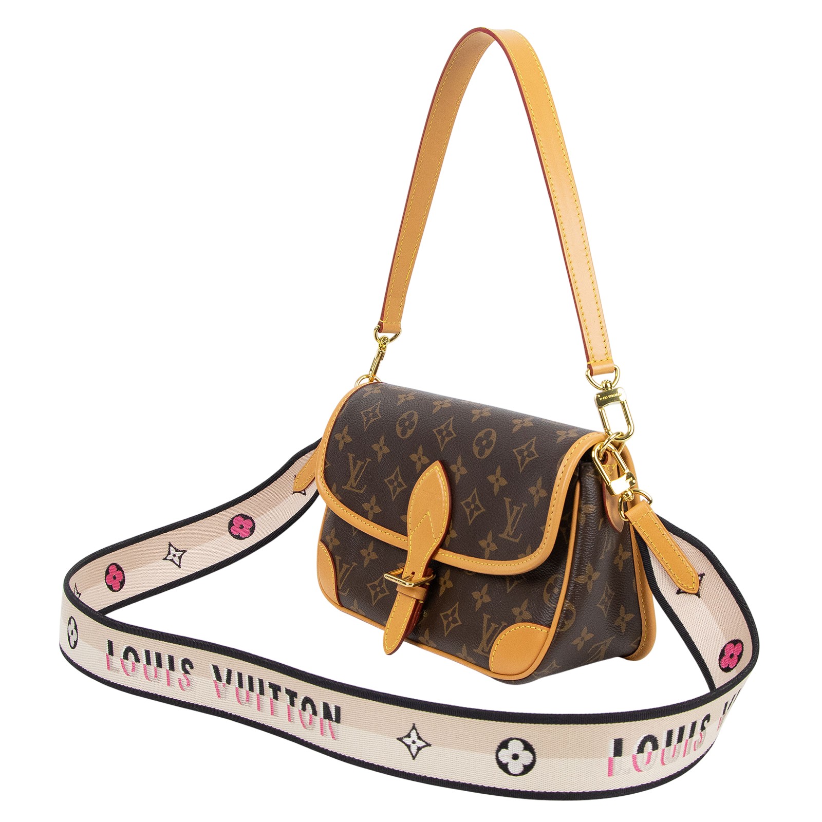 路易威登 LOUIS VUITTON Diane 腋下包法棍 單肩背包 經典帆布 M45985 晶片款 原花DIANE肩背包 原廠盒子/防塵袋/背帶/購買證明