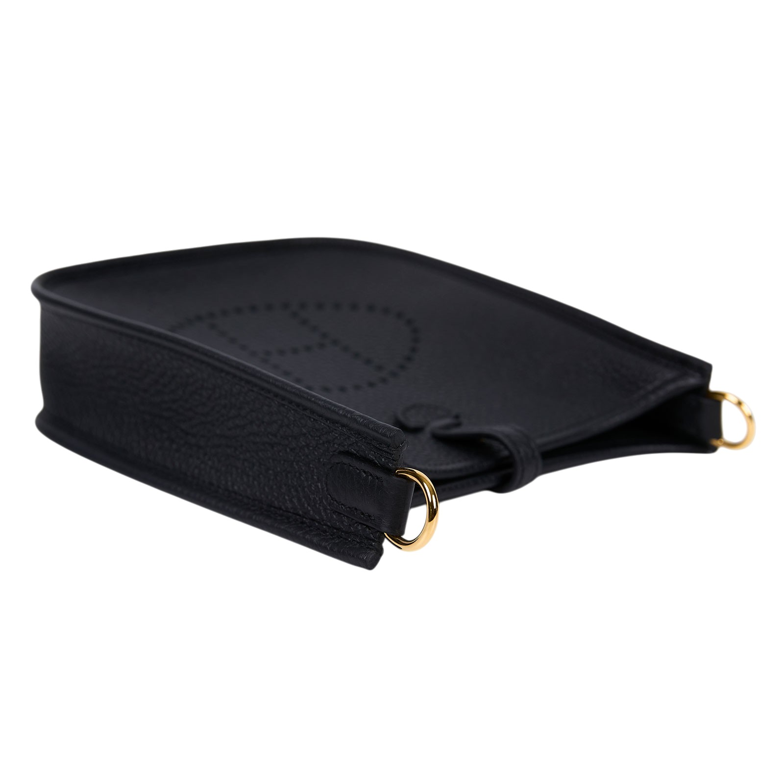 愛馬仕 Hermes Evelyne Bag Mini 伊芙琳包 Evelyne 16 黑色 金色五金 H069426CC89 K刻  原廠盒子/防塵袋/背帶