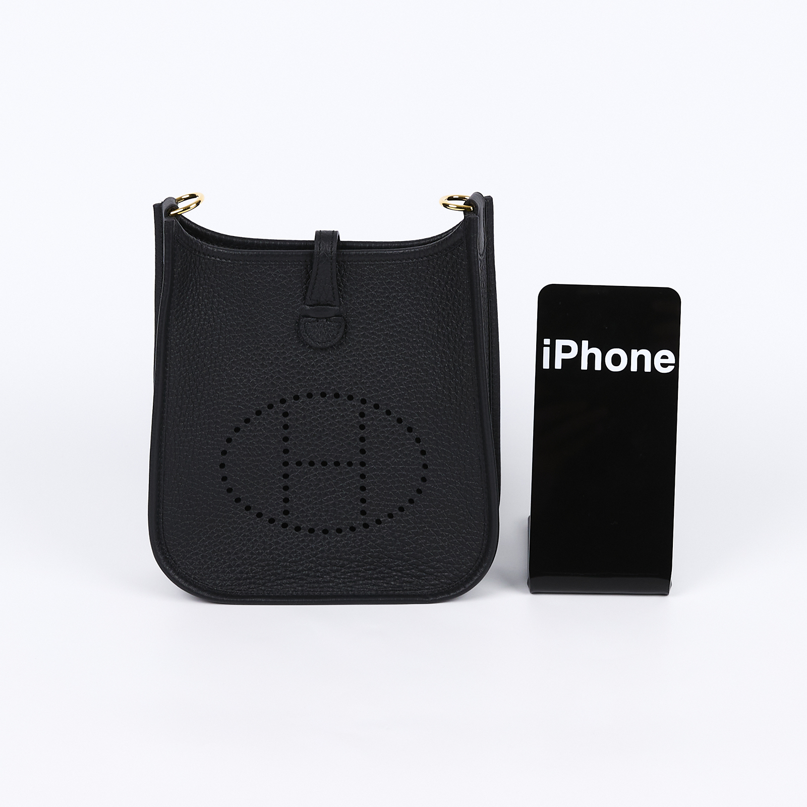 愛馬仕 Hermes Evelyne Bag Mini 伊芙琳包 Evelyne 16 黑色 金色五金 H069426CC89 K刻  原廠盒子/防塵袋/背帶