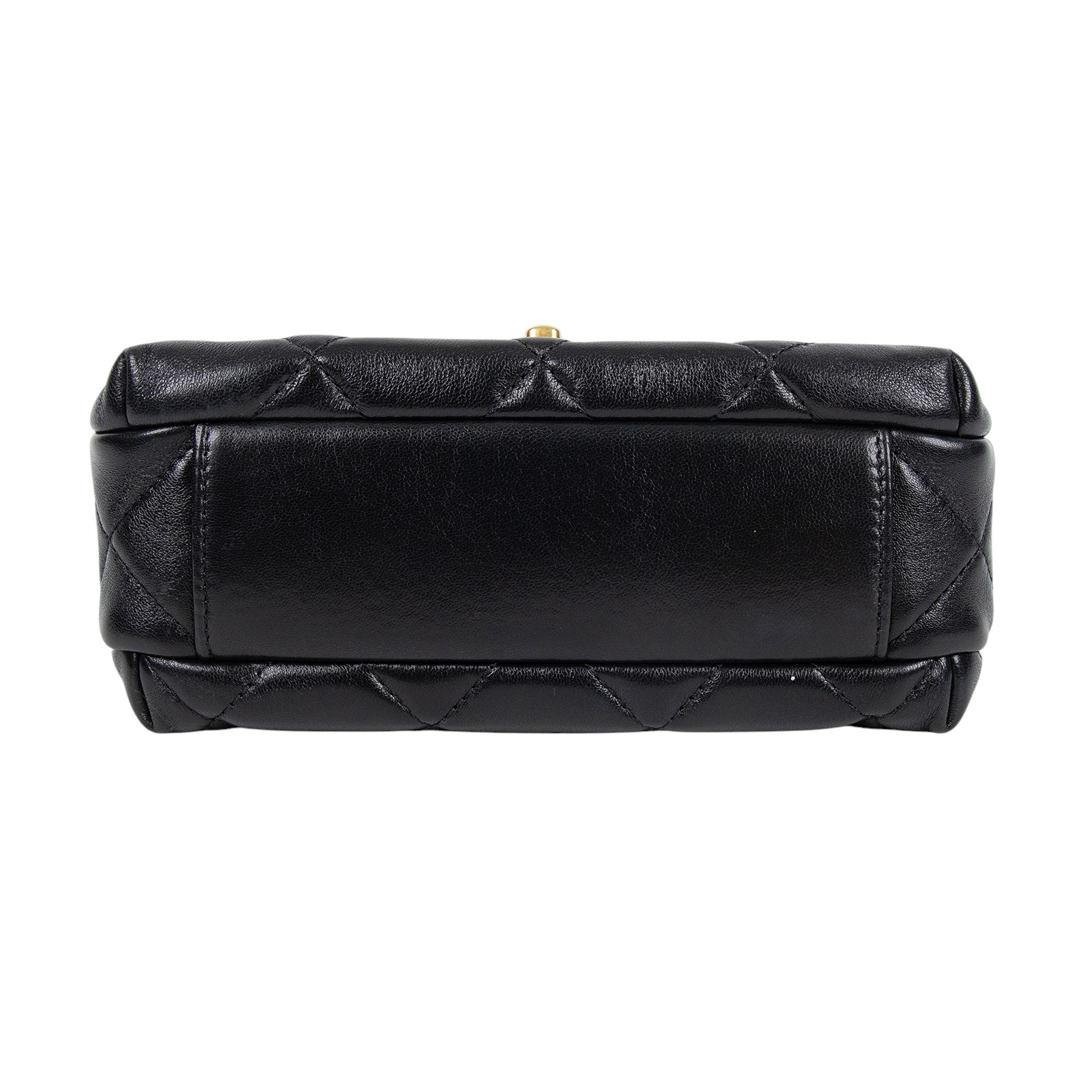 香奈兒 CHANEL 24A CF 珍珠鏈 鑽石logo鏈條 肩背包 口蓋包 黑金 羊皮 斜挎 單肩 黑色 AS4986 B17360 黑珍珠鍊COCO20 　邊角擦傷 原廠盒子/防塵袋