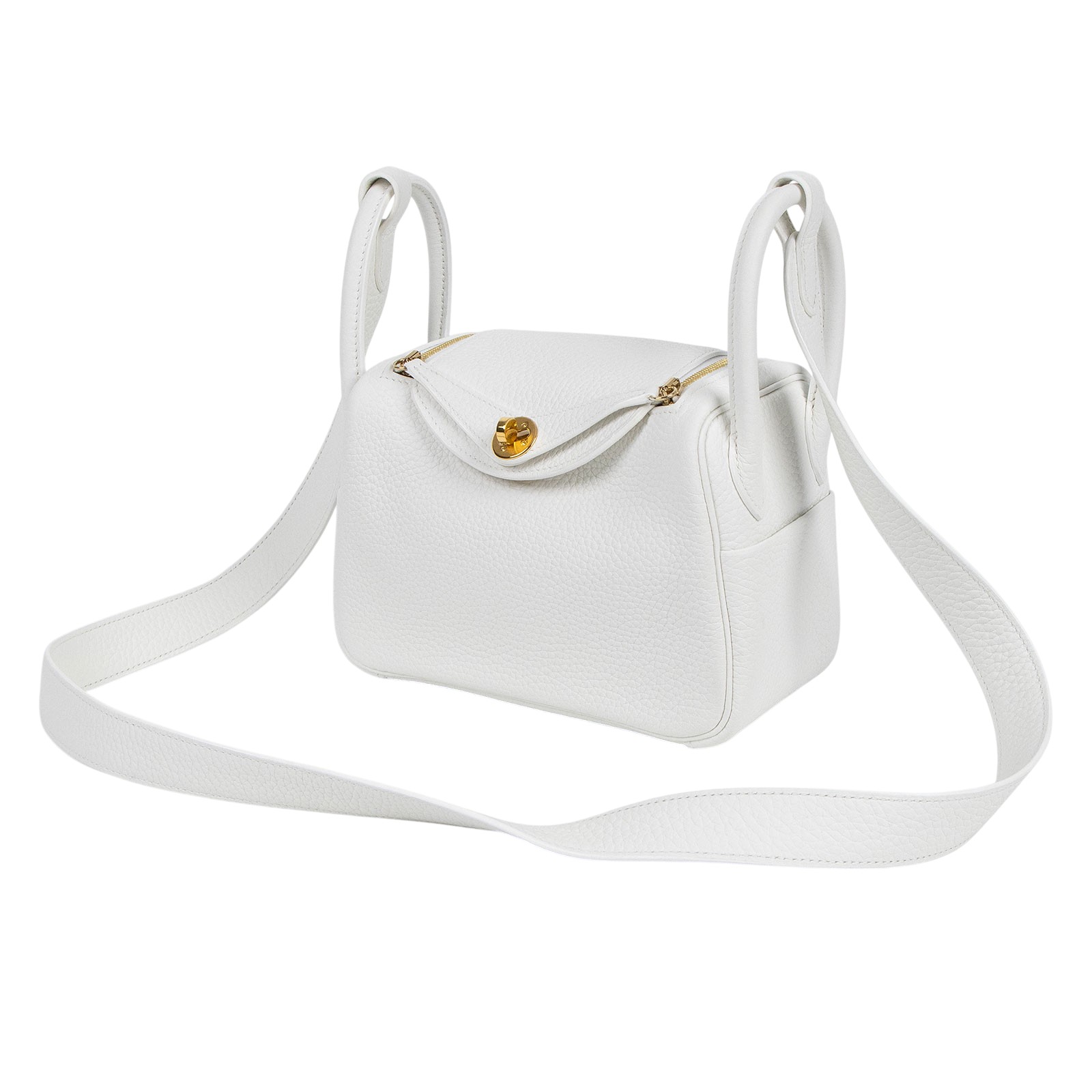 愛馬仕 Hermes Lindy 琳迪包 迷你 新白色 金色五金 H079086CC0U W刻 新白MINI LINDY 原廠盒子/防塵袋