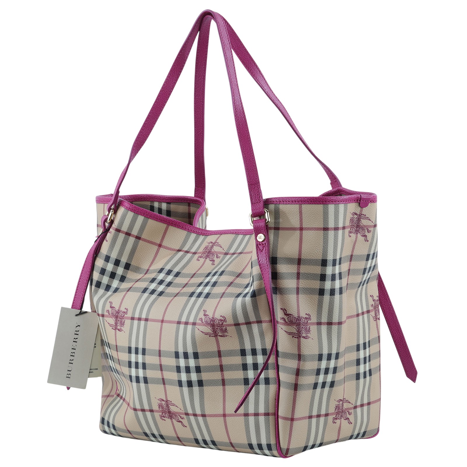 博柏利 BURBERRY 托特包  粉邊格紋TOTE 防塵袋