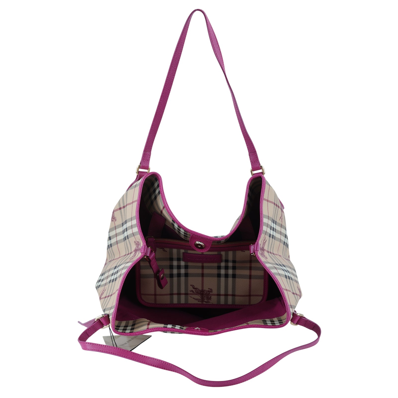 博柏利 BURBERRY 托特包  粉邊格紋TOTE 防塵袋