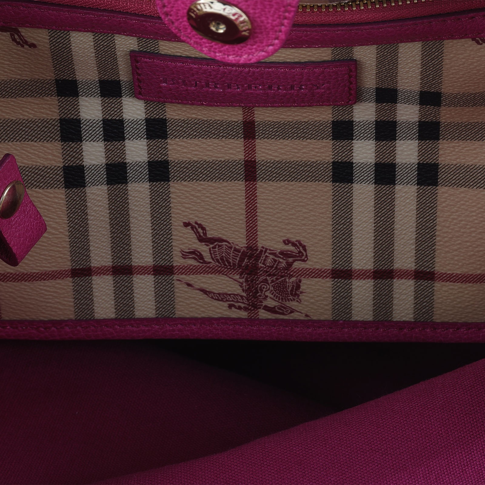 博柏利 BURBERRY 托特包  粉邊格紋TOTE 防塵袋