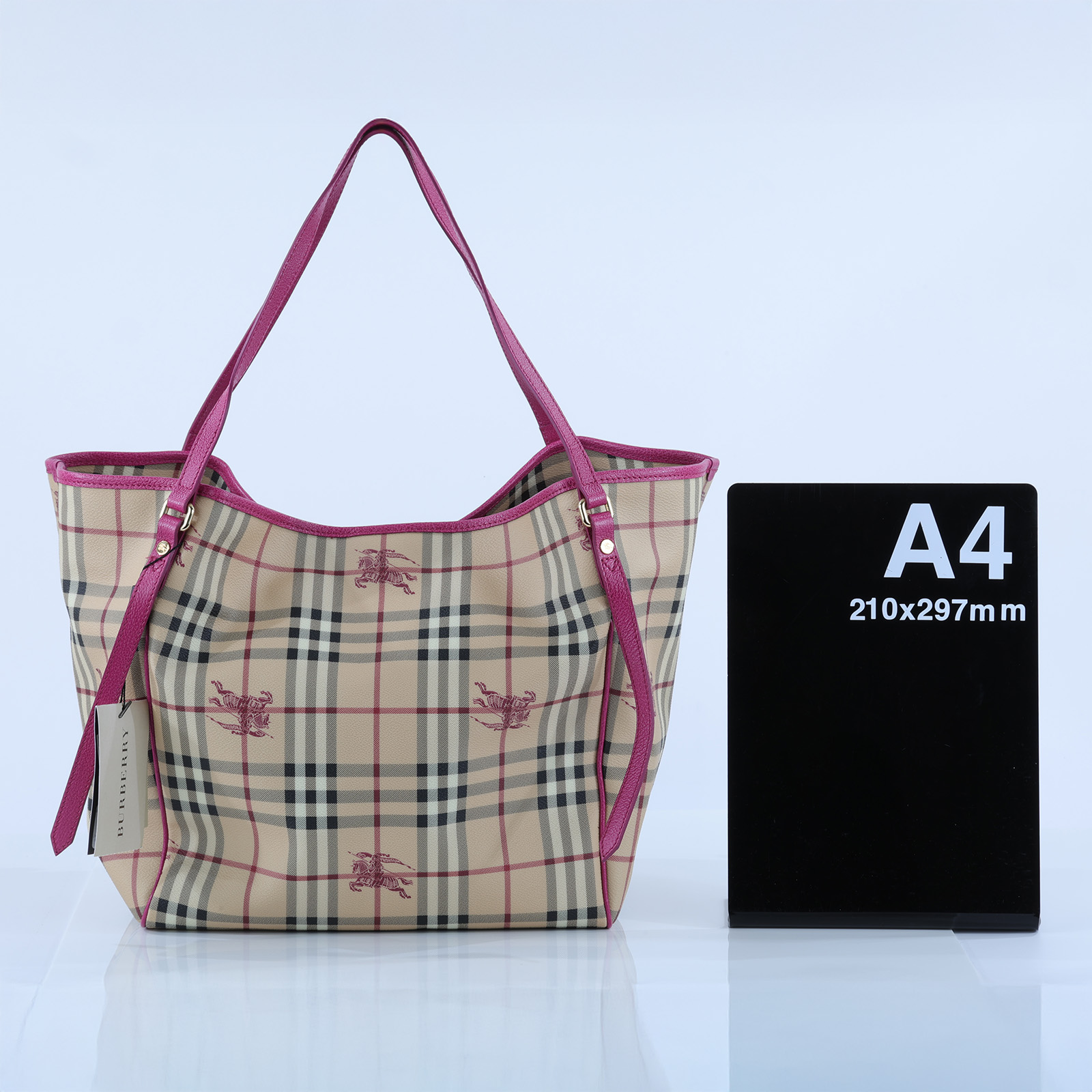 博柏利 BURBERRY 托特包  粉邊格紋TOTE 防塵袋