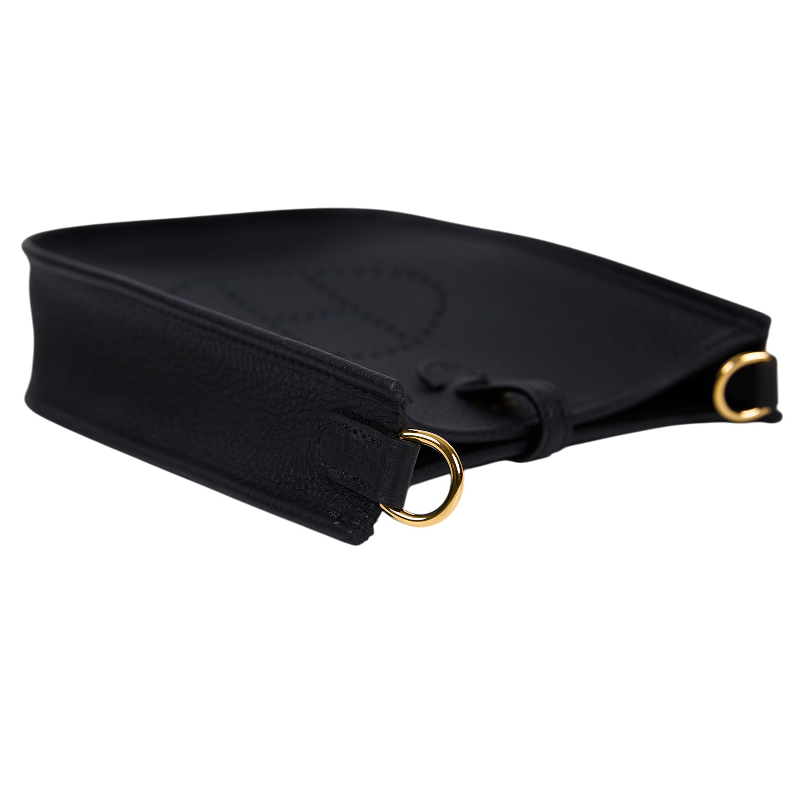 愛馬仕 Hermes Evelyne Bag Mini 伊芙琳包 Evelyne 16 EV16 W刻 黑金MINI EVELYN 原廠盒子/防塵袋/背帶