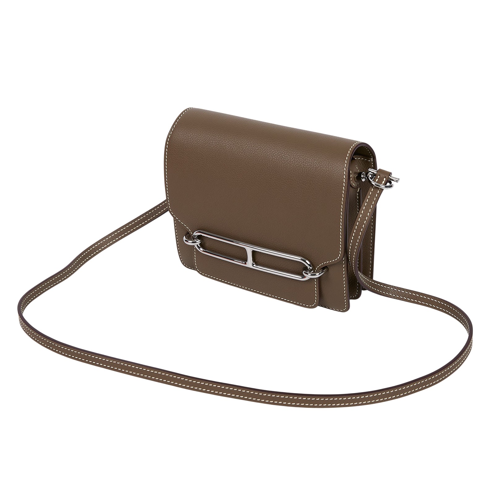 愛馬仕 Hermes Roulis 豬鼻子 斜背包 18 Mini 大象灰 銀色五金 H070510CK18 W刻  原廠盒子/防塵袋/購買證明影本